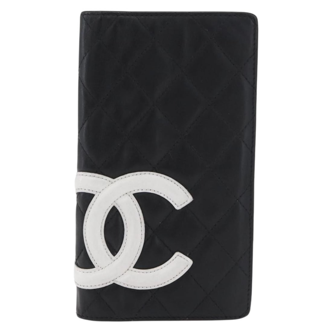 Chanel Cambon Black Quilted Leather Bifold Wallet: Chanel Cambon Black Quilted Leather Bifold Wallet This Chanel Cambon Bifold Wallet is crafted from quilted black lambskin leather, offering a classic and elegant accessory. Designed for women, it feat