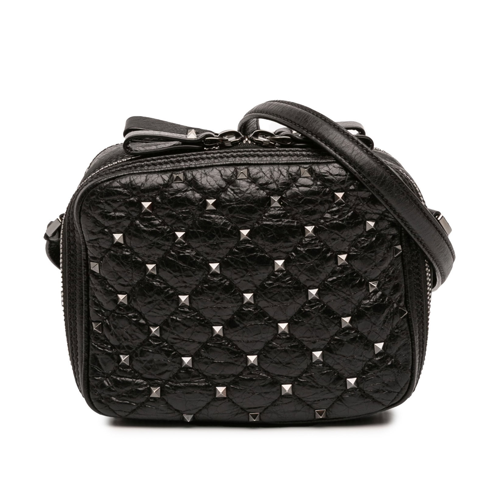 Valentino black leather Rockstud camera crossbody bag (1 of 12)