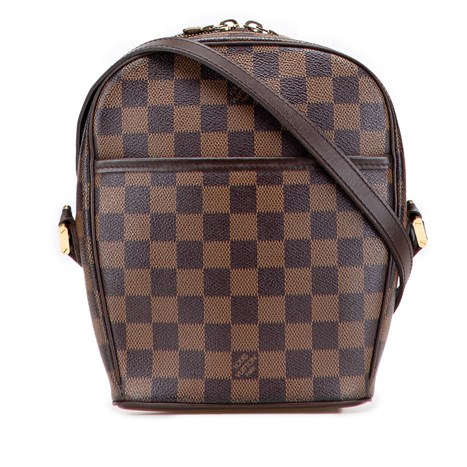 Louis Vuitton Damier Ebene Ipanema PM Canvas Bag Brown: Louis Vuitton Damier Ebene Ipanema PM Canvas Bag Brown This Louis Vuitton Damier Ebene Ipanema PM is an elegant and versatile bag crafted from damier ebene canvas with leather trim. It features an adj