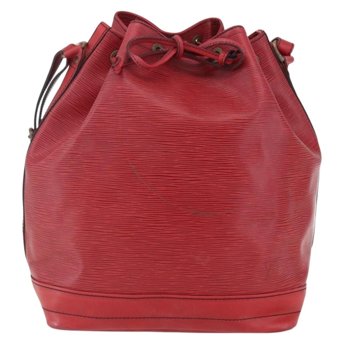 Red Epi Leather Petit Noe NM Shoulder Bag by Louis Vuitton: Red Epi Leather Petit Noe NM Shoulder Bag by Louis Vuitton This Louis Vuitton Petit Noe NM handbag is crafted from red Epi leather and is designed for women. Made in France, it features a structured s