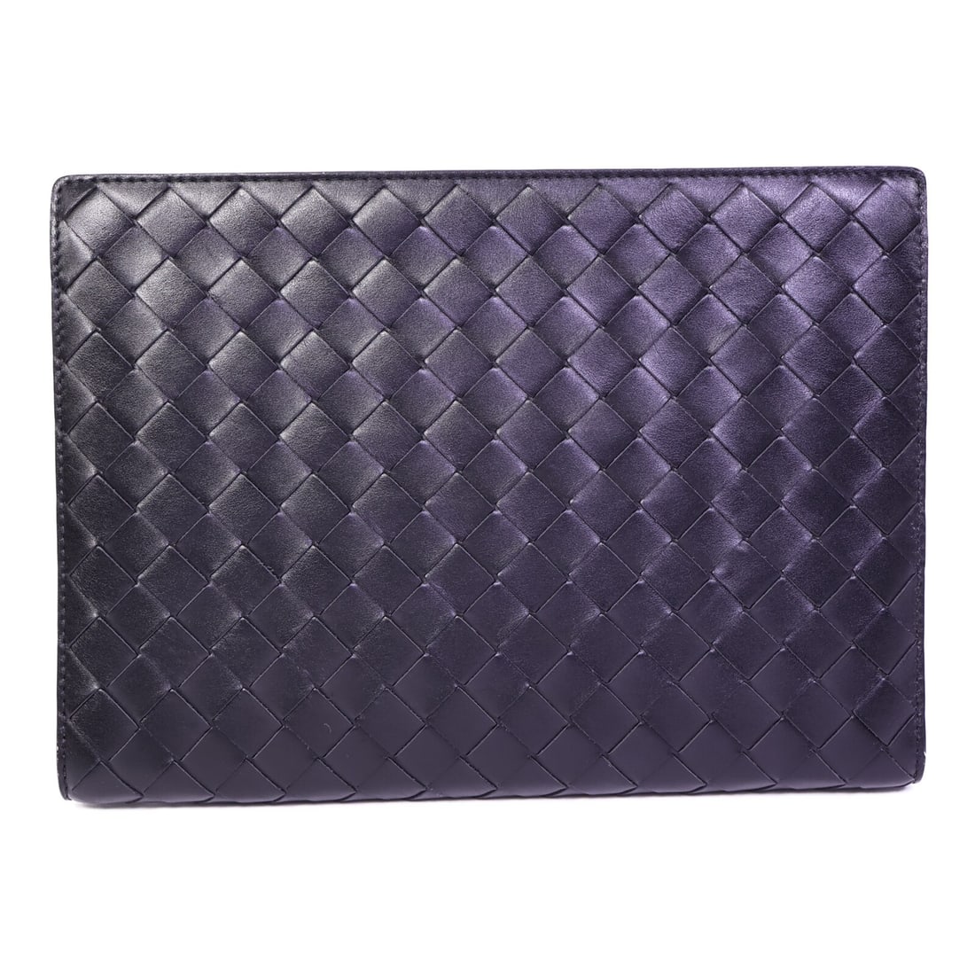 Bottega Veneta Black Calfskin Clutch SHW: Bottega Veneta Black Calfskin Clutch SHW This Bottega Veneta clutch bag is crafted from luxurious black calfskin leather and features sleek silver hardware. Designed for women, it offers a slim profil