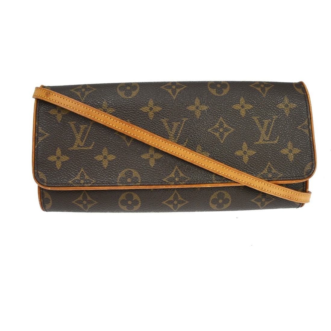 Louis Vuitton Monogram Canvas Pochette Twin GM Crossbody Bag: Louis Vuitton Monogram Canvas Pochette Twin GM Crossbody Bag This Louis Vuitton Pochette Twin GM crossbody bag features the iconic Monogram canvas leather exterior with a brown color scheme and logo a