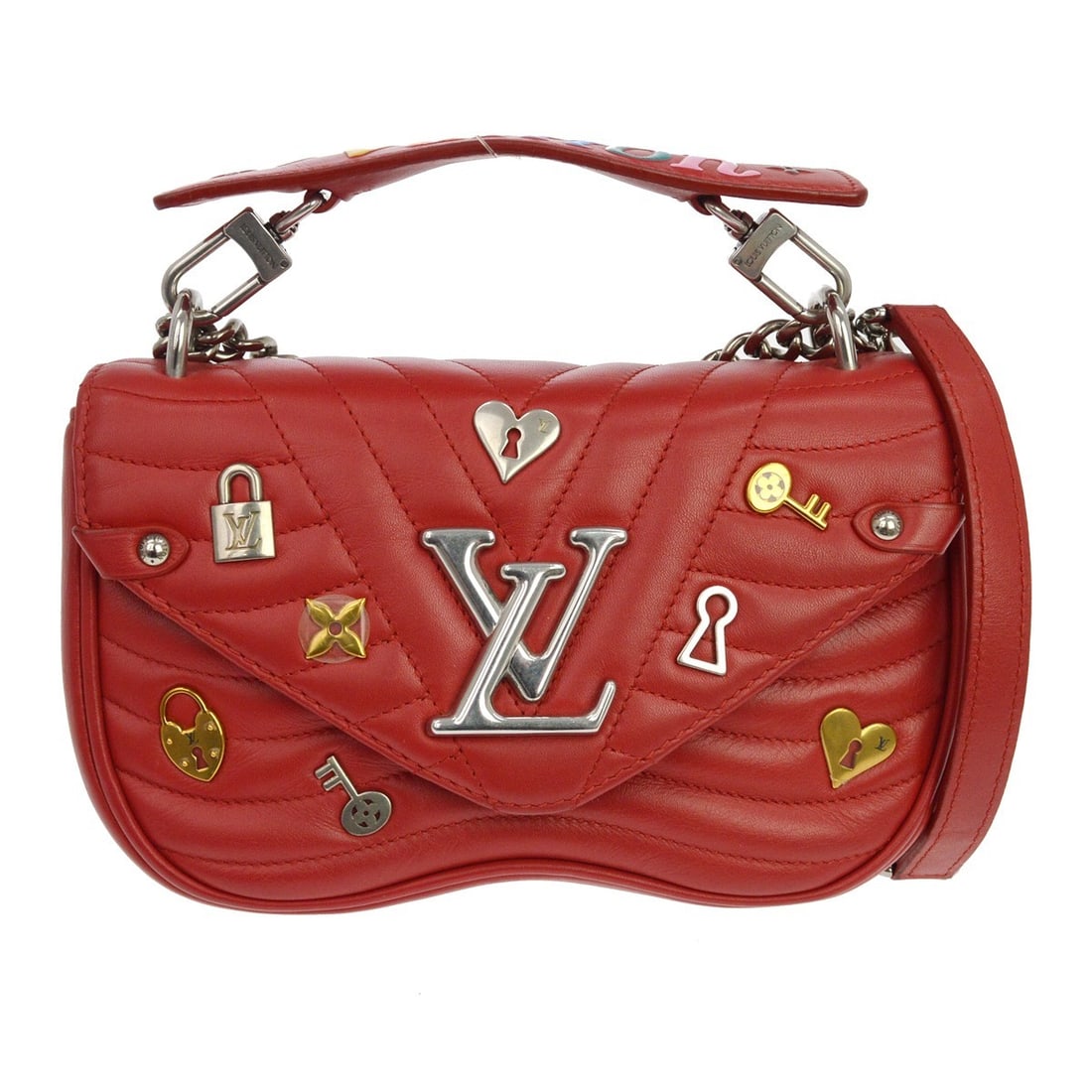 Louis Vuitton New Wave Chain PM Red Calfskin Top Handle Bag (1 of 6)
