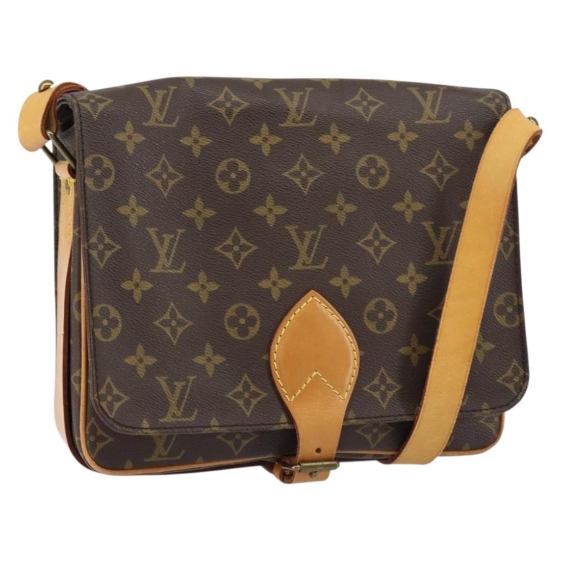 LOUIS VUITTON Monogram Cartouchiere GM Shoulder Bag M51252 Auth France (1 of 18)
