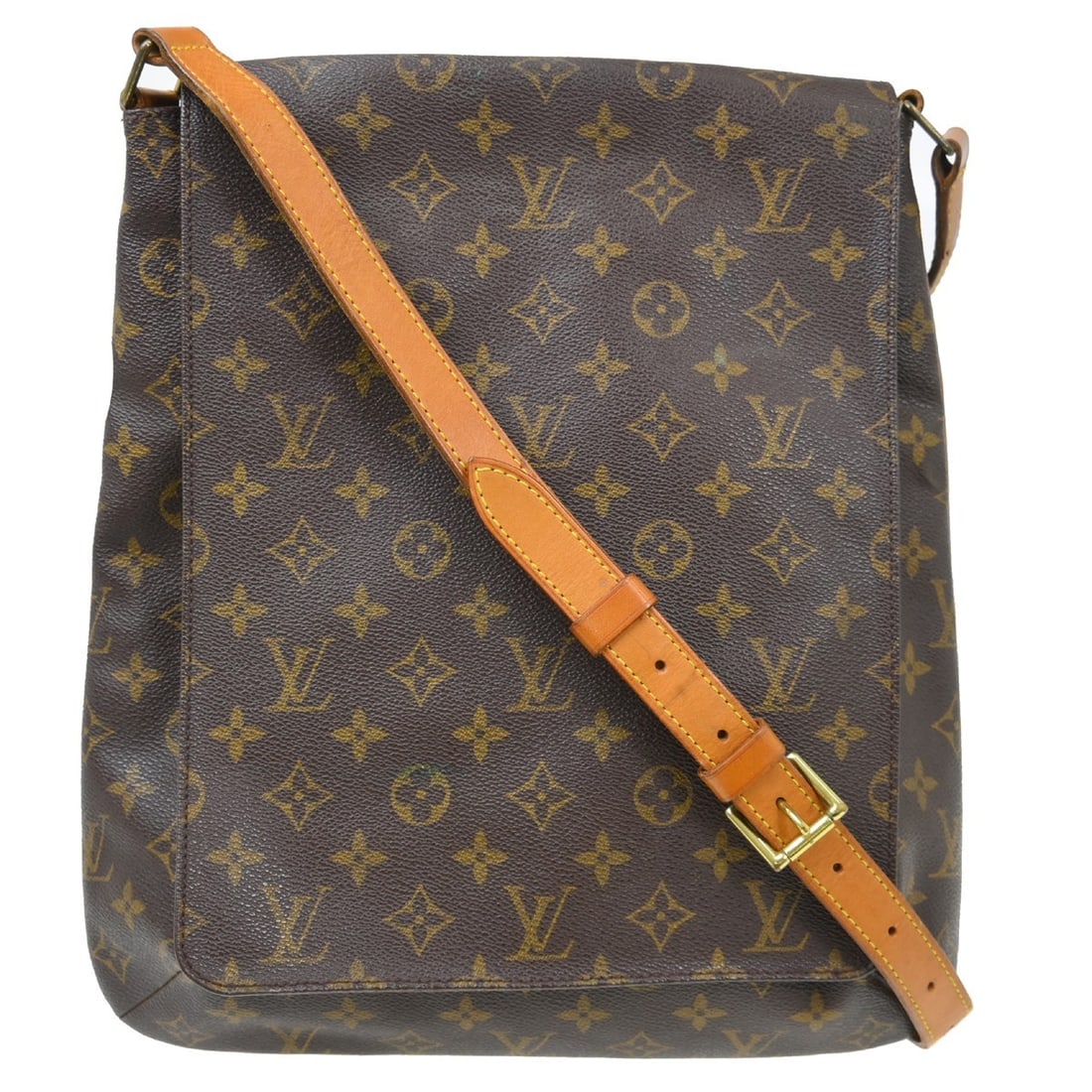 Louis Vuitton Monogram Musette Brown Shoulder Bag M51256: Louis Vuitton Monogram Musette Brown Shoulder Bag M51256 This Louis Vuitton Musette shoulder bag features the iconic monogram canvas exterior with brown leather shoulder strap and trim. Designed in a 