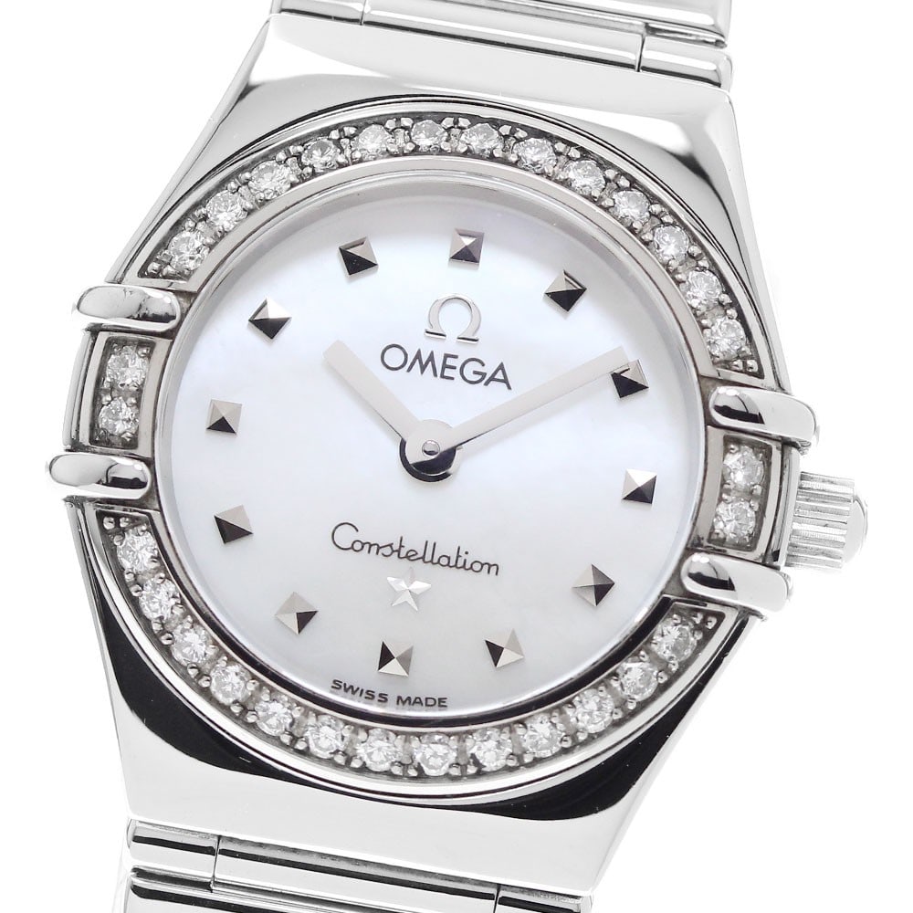 OMEGA Constellation My Choice Mini Quartz Diamond Bezel Watch: OMEGA Constellation My Choice Mini Quartz Diamond Bezel Watch This OMEGA Constellation My Choice Mini wristwatch is a refined timepiece designed for women. Featuring a stainless steel case and bracele