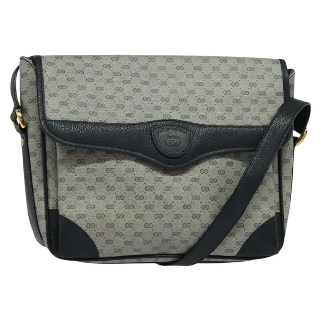 GUCCI Micro GG Supreme Navy Gold PVC Shoulder Bag 001 116 0844 Auth (1 of 18)