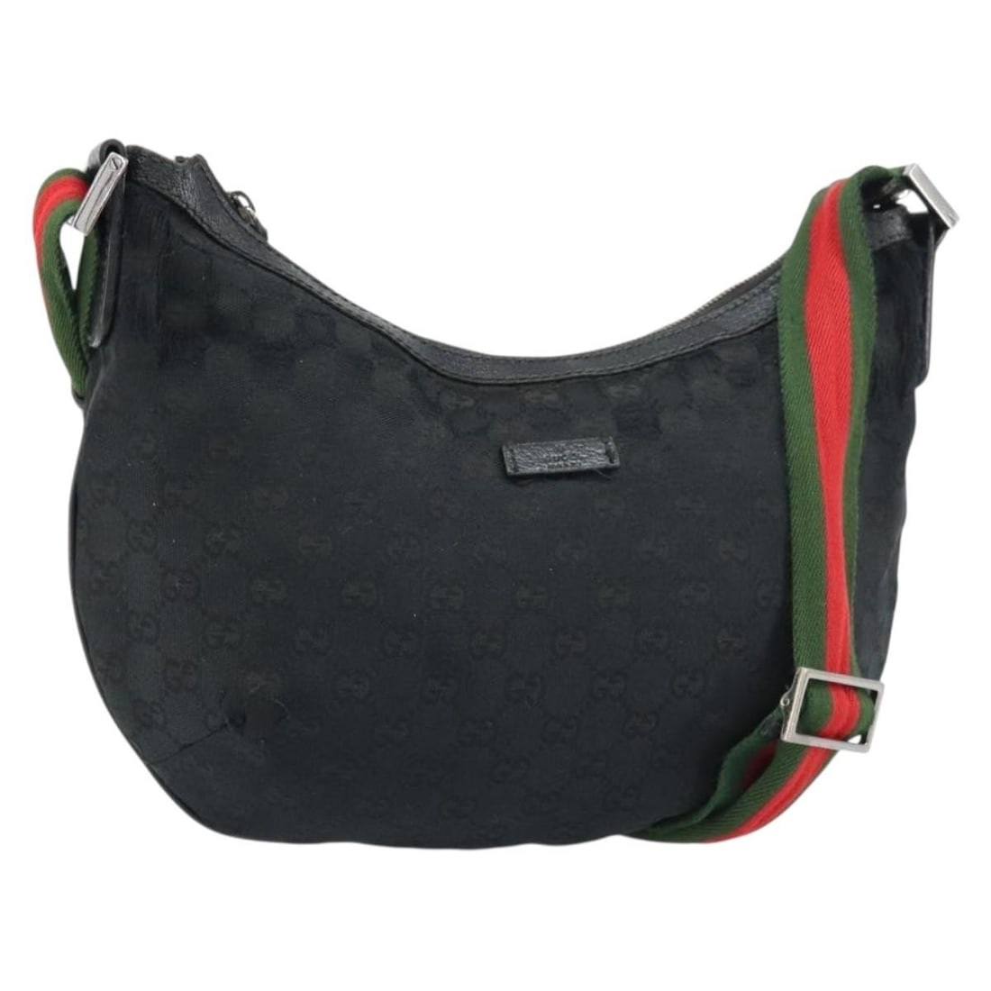 GUCCI GG Canvas Shoulder Bag Black Silver 181092 Auth Italy (1 of 18)