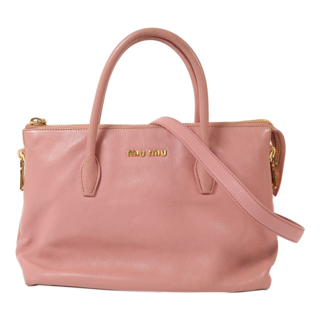 Miu Miu Madras Pink Calfskin 2 Way Shoulder Bag GHW 5BA003: Miu Miu Madras Pink Calfskin 2 Way Shoulder Bag GHW 5BA003 This Miu Miu 2-way shoulder bag features a stylish pink calfskin leather exterior and gold-tone hardware. Designed for versatility, it can be
