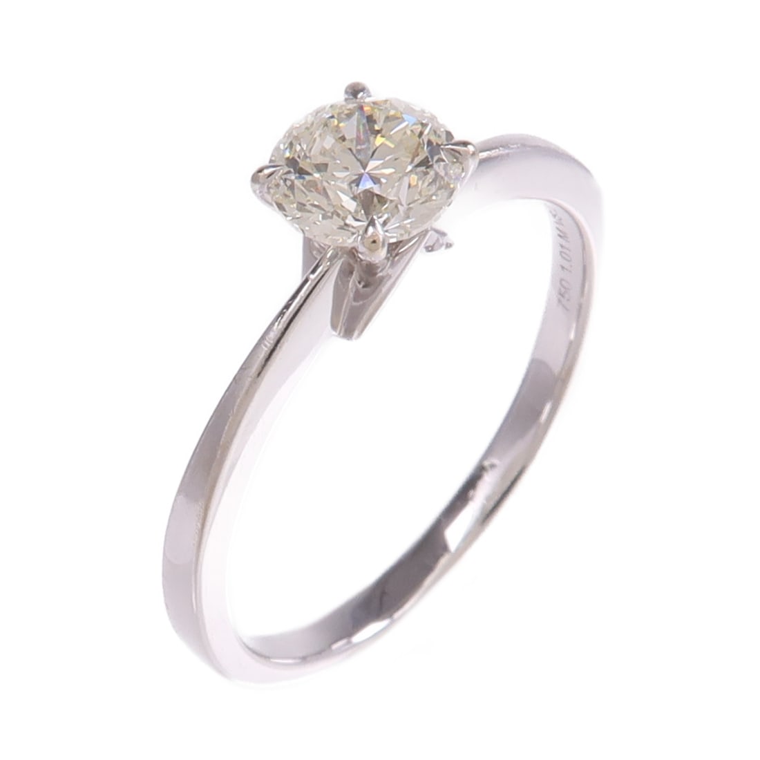 18K White Gold Women's Diamond Ring Size 9.5: 18K White Gold Women's Diamond Ring Size 9.5 This women's ring features a diamond set in 18K white gold. The ring is a US size 9.5 and is designed with a regular size type. It is in reasonable pre-own