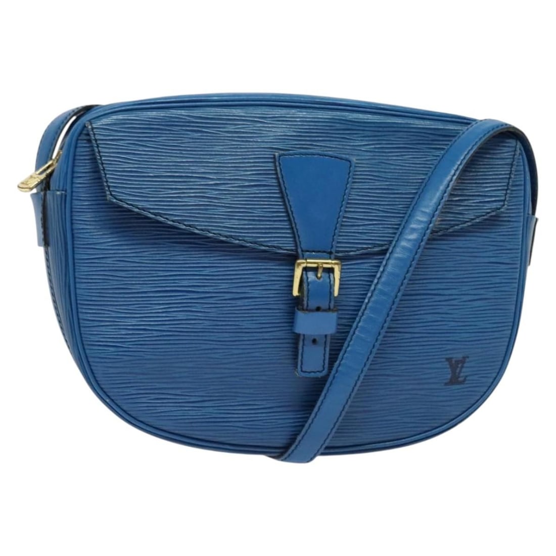 Louis Vuitton June Feuille Epi Leather Blue Shoulder Bag M52155: Louis Vuitton June Feuille Epi Leather Blue Shoulder Bag M52155 This Louis Vuitton Epi June Feuille Shoulder Bag features a sleek blue Epi leather exterior and is designed for women. The bag has a str