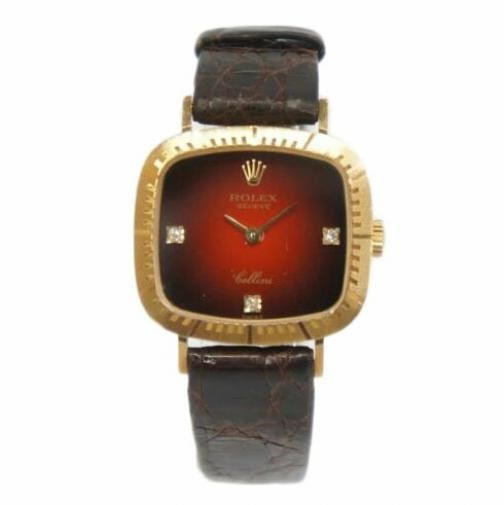 Rolex Cellini 4082 8 Red Gradient Diamond Manual Wind Ladies Watch (1 of 12)
