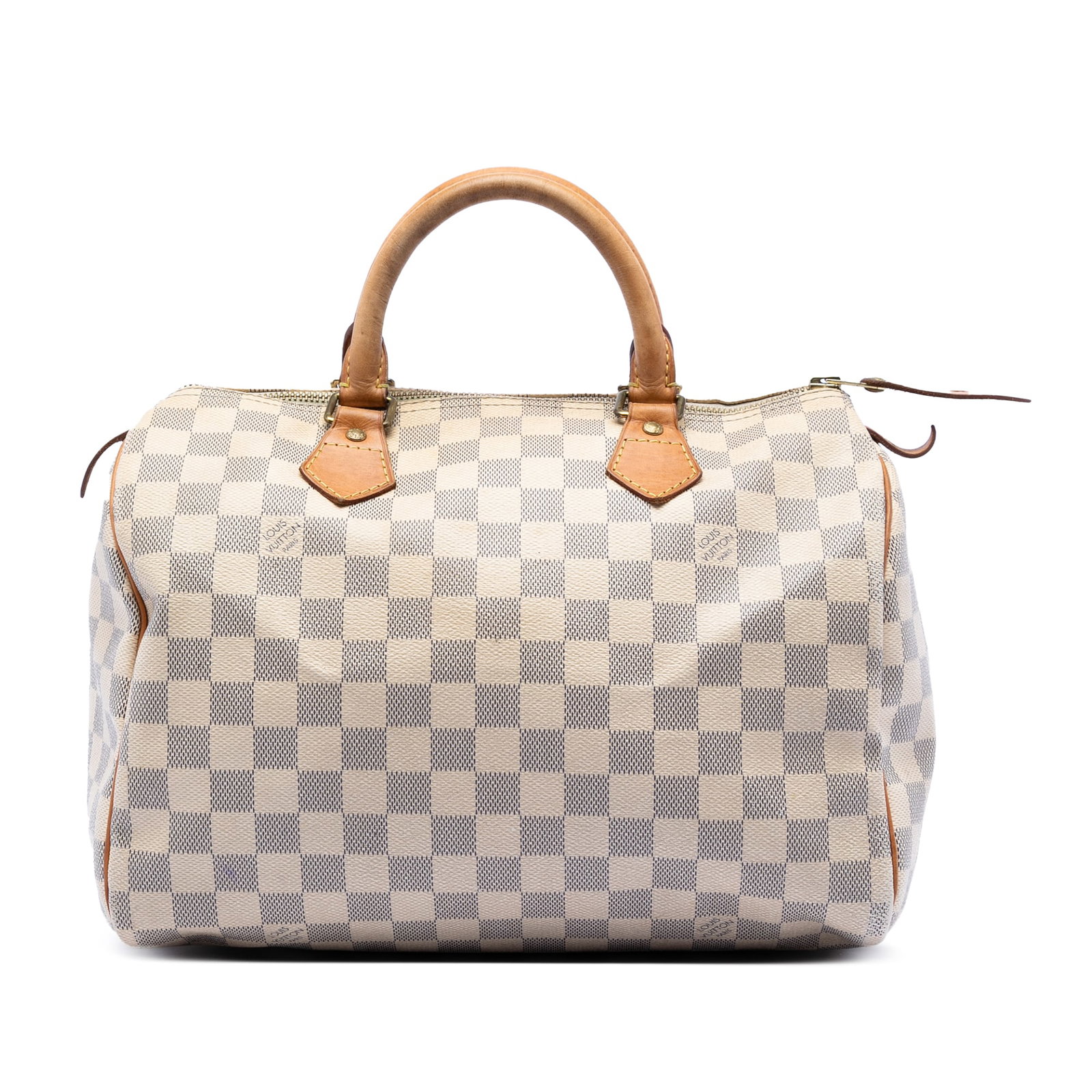 Louis Vuitton Speedy 30 Damier Azur Canvas Handbag with Vachetta Leather Handles (1 of 7)