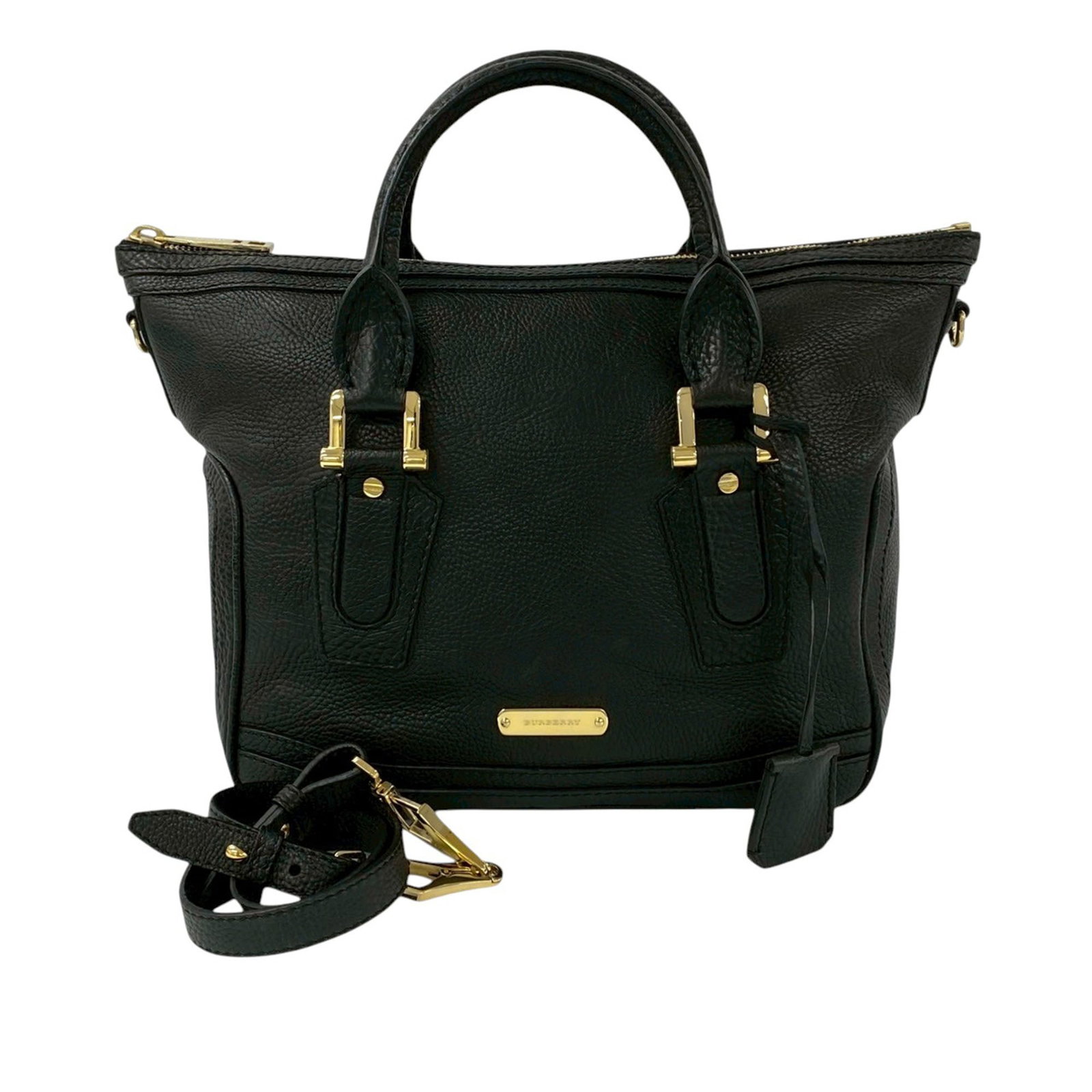 Burberry Kirley black leather satchel with detachable strap (1 of 9)