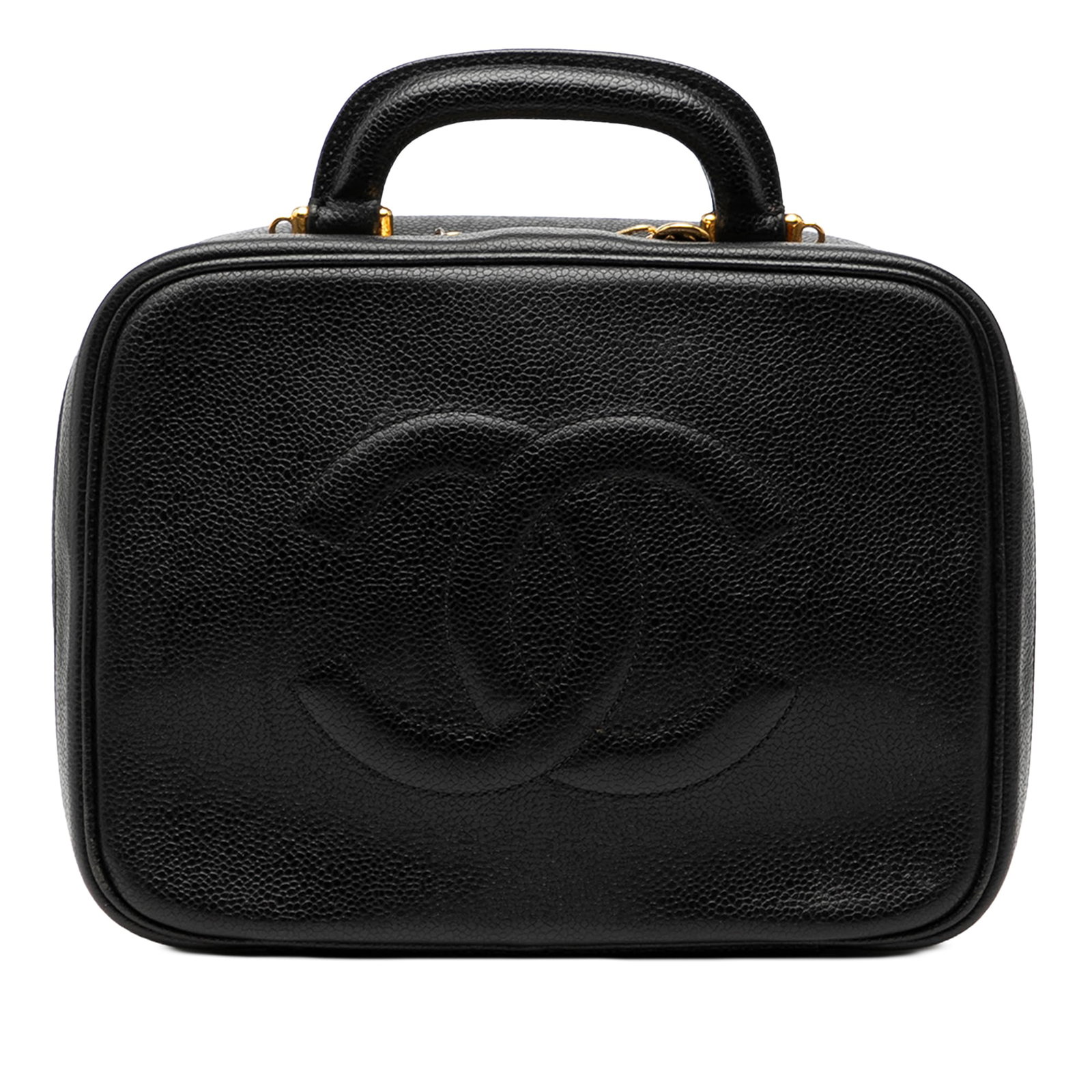 Chanel Black Caviar Leather CC Vanity Bag with Top Handle (1 of 8)