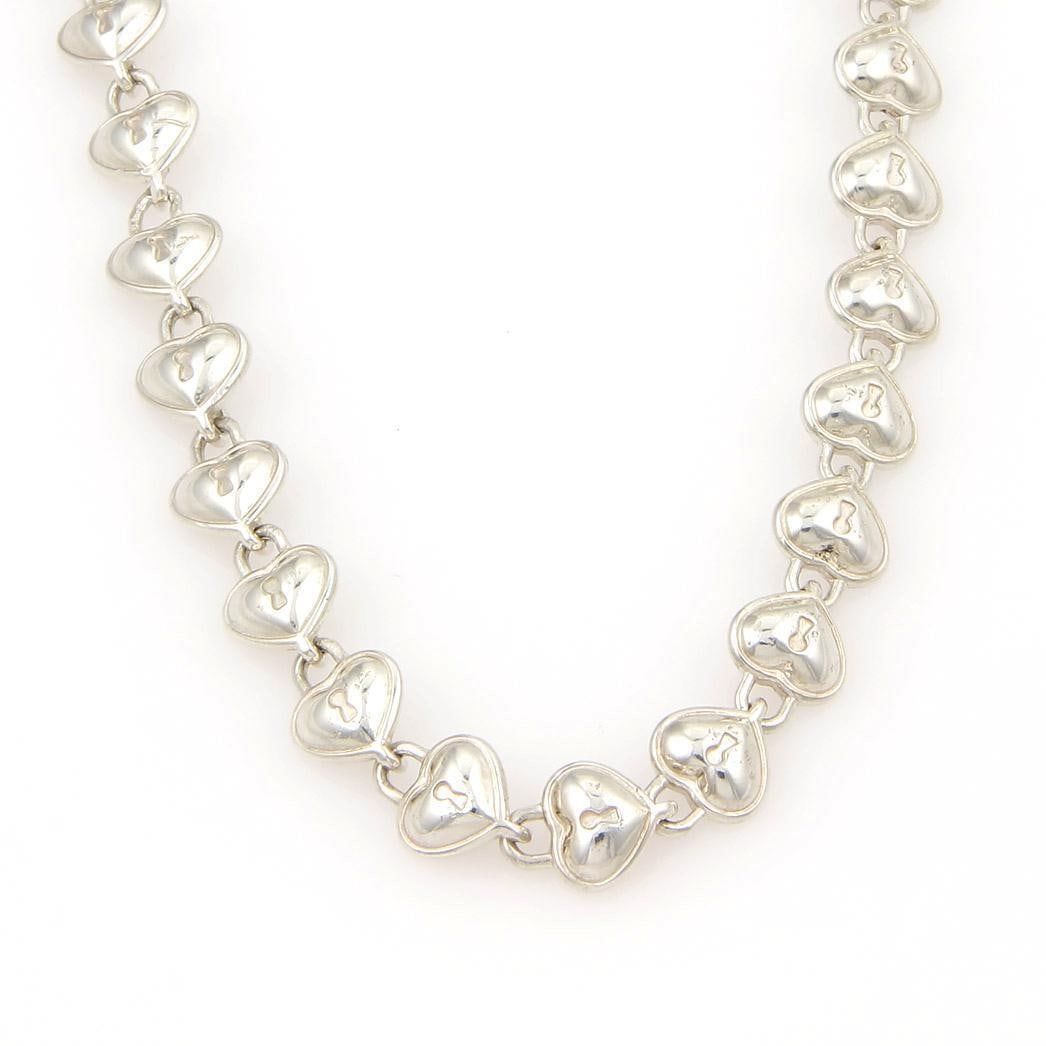 Tiffany & Co. Heart Necklace Sterling Silver Padlock Link 16.5 in (1 of 4)