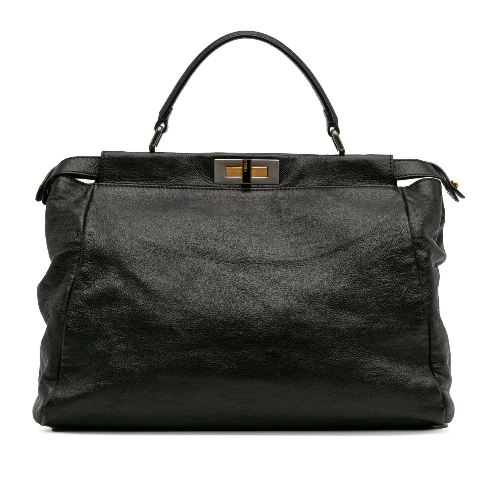 Fendi Large Black Goatskin Peekaboo Iconic Satchel (1 of 13)
