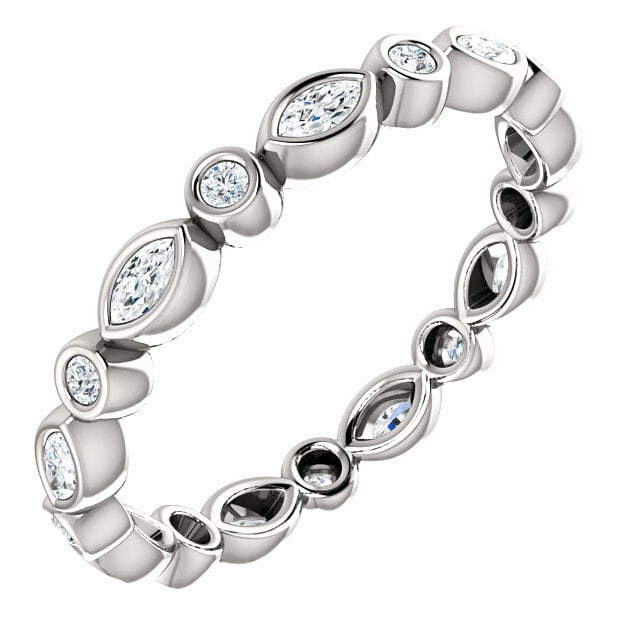 Rachel Koen 14K White Diamond Eternity Band 0.37 CTW Wedding Ring Size 6.5 IGI Certified (1 of 5)