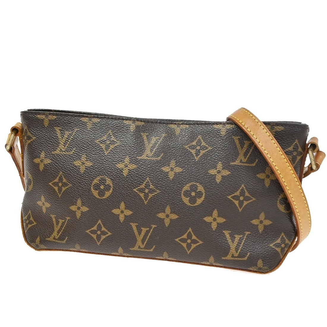 Louis Vuitton Trotteur Monogram Canvas Brown Shoulder Bag: Louis Vuitton Trotteur Monogram Canvas Brown Shoulder Bag This Louis Vuitton Trotteur Handbag features the iconic monogram canvas in a classic brown color. Designed for women, it includes an interior 