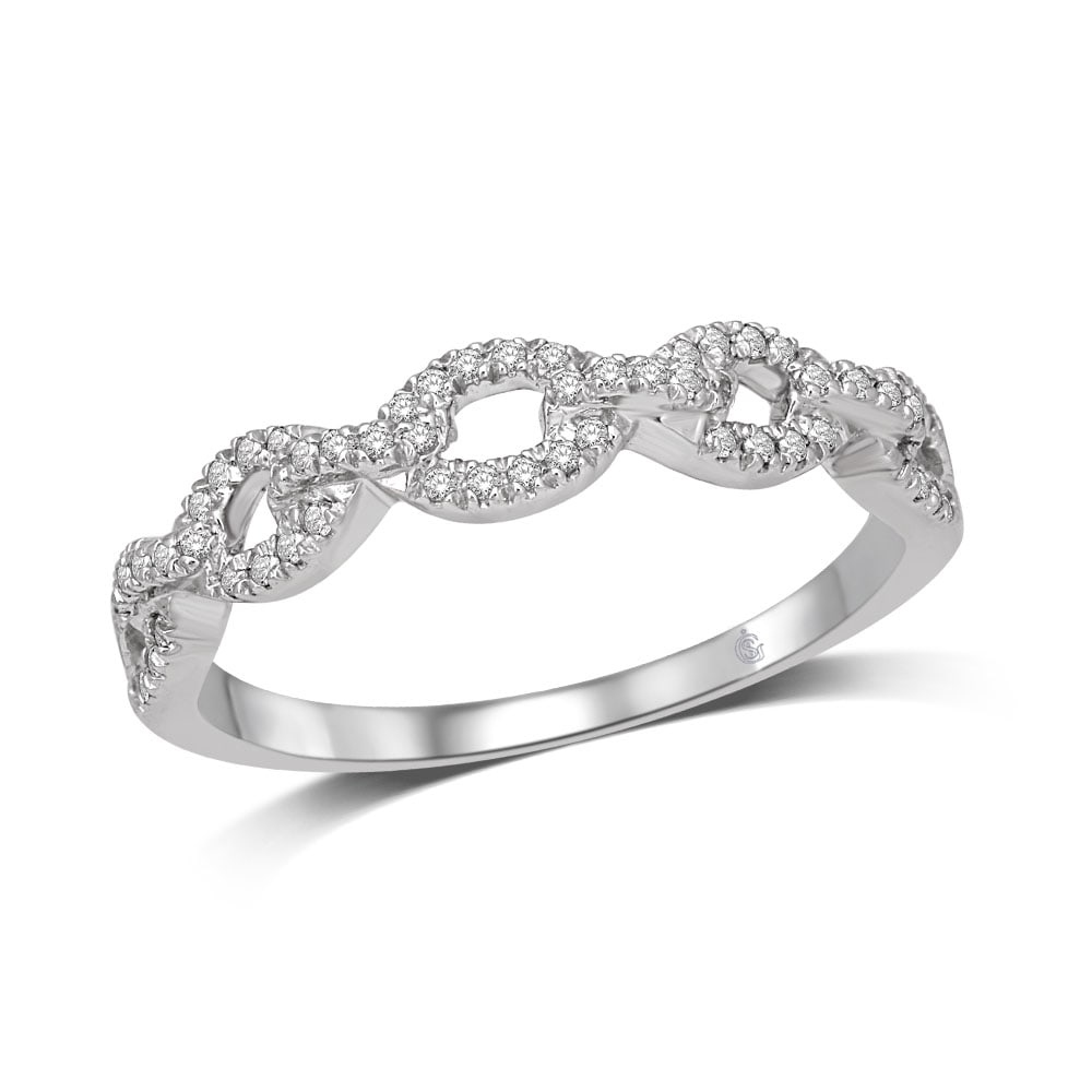 14K White Gold 1/6 Ct.Tw. Diamond Stackable Band (1 of 4)