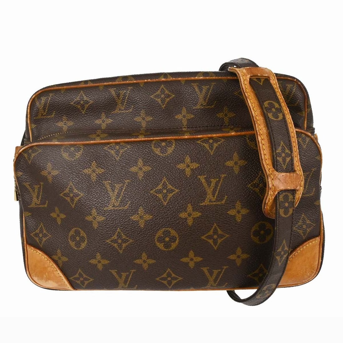 Louis Vuitton Nile Monogram Crossbody Messenger Bag M45244: Louis Vuitton Nile Monogram Crossbody Messenger Bag M45244 This vintage Louis Vuitton Monogram Nile Messenger Shoulder Bag features the iconic monogram canvas with leather accents and a brown leather 