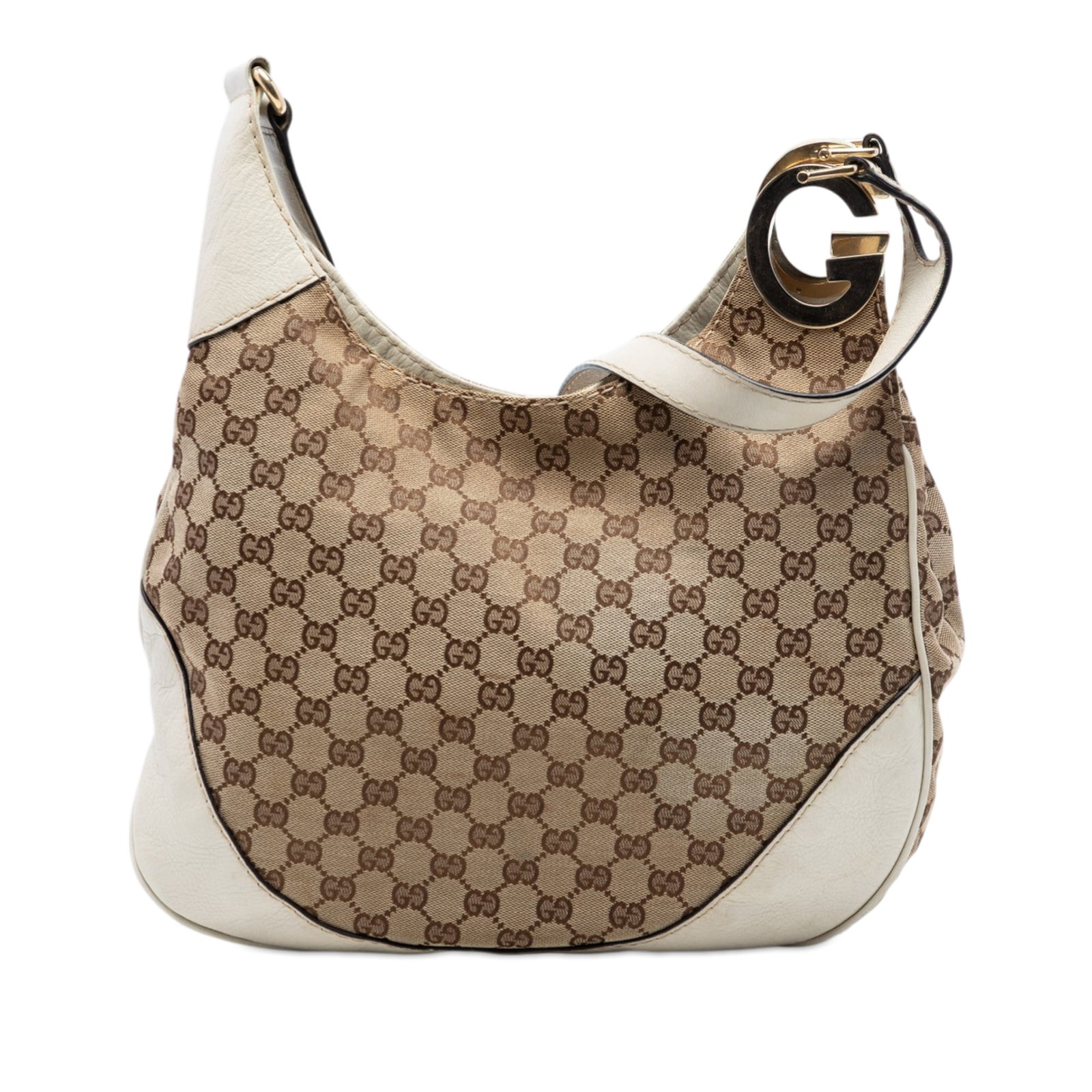 Gucci Charlotte GG Canvas Beige Crossbody Bag: Gucci Charlotte GG Canvas Beige Crossbody Bag The Gucci GG Canvas Charlotte Crossbody is crafted with a beige canvas body accented by leather trim and features a flat leather strap. The bag has an ope