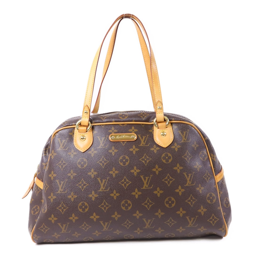 Louis Vuitton Montorgueil GM Monogram Brown Shoulder Bag GHW: Louis Vuitton Montorgueil GM Monogram Brown Shoulder Bag GHW This Louis Vuitton Montorgueil GM shoulder bag features the iconic monogram pattern in brown PVC coated canvas, complemented by gold-tone h