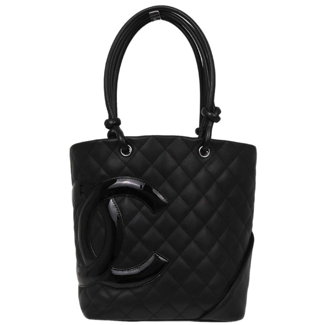 Cambon Ligne Medium Tote in Black Quilted Calfskin Leather with Pink Lining: Cambon Ligne Medium Tote in Black Quilted Calfskin Leather with Pink Lining This Chanel Cambon Ligne tote handbag is crafted from black calfskin leather with a quilted matelasse pattern and features t