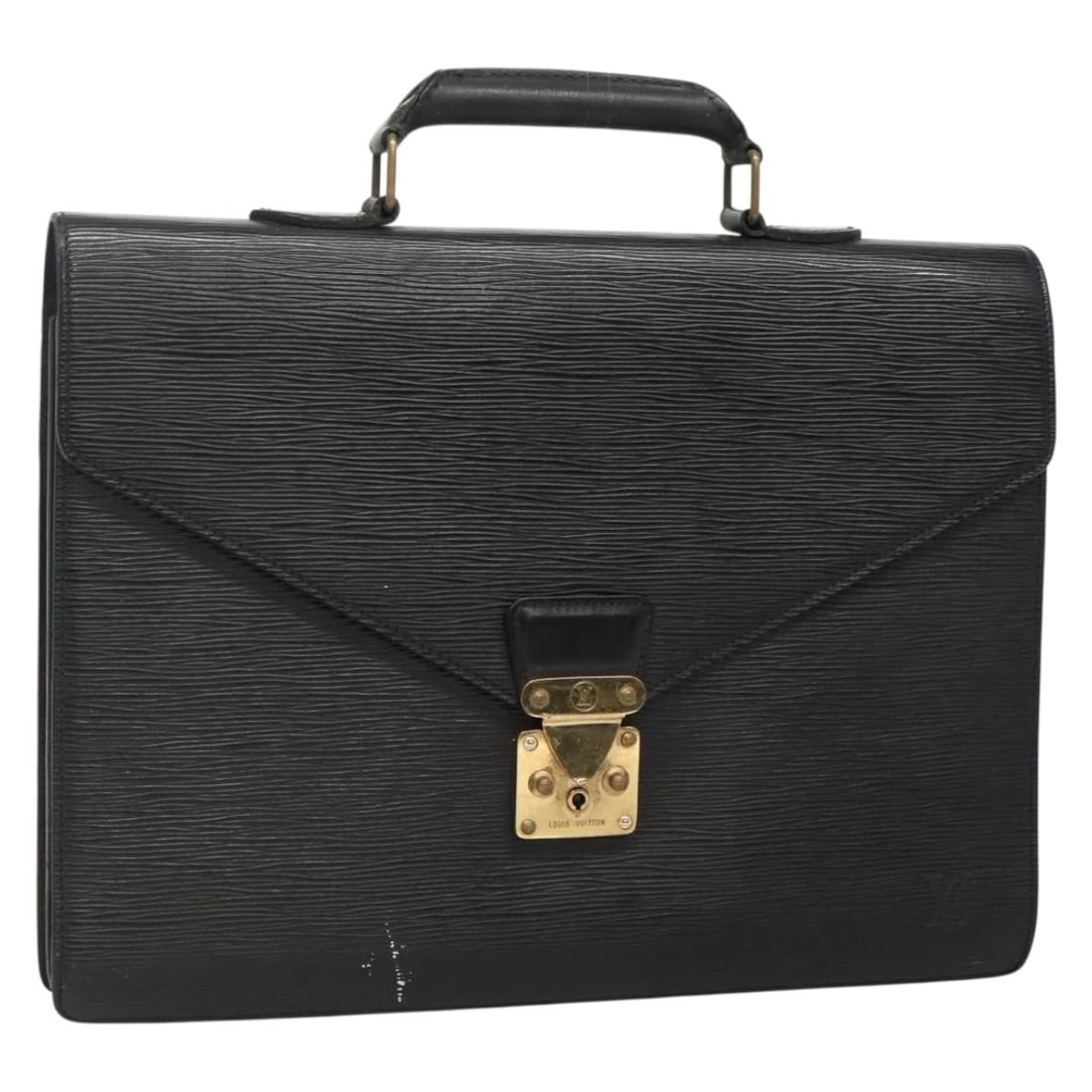 Louis Vuitton Epi Leather Black Business Bag M54422: Louis Vuitton Epi Leather Black Business Bag M54422 This Louis Vuitton Epi Serviette Conseiller business bag is crafted from black Epi leather and features a structured silhouette. Designed for women,