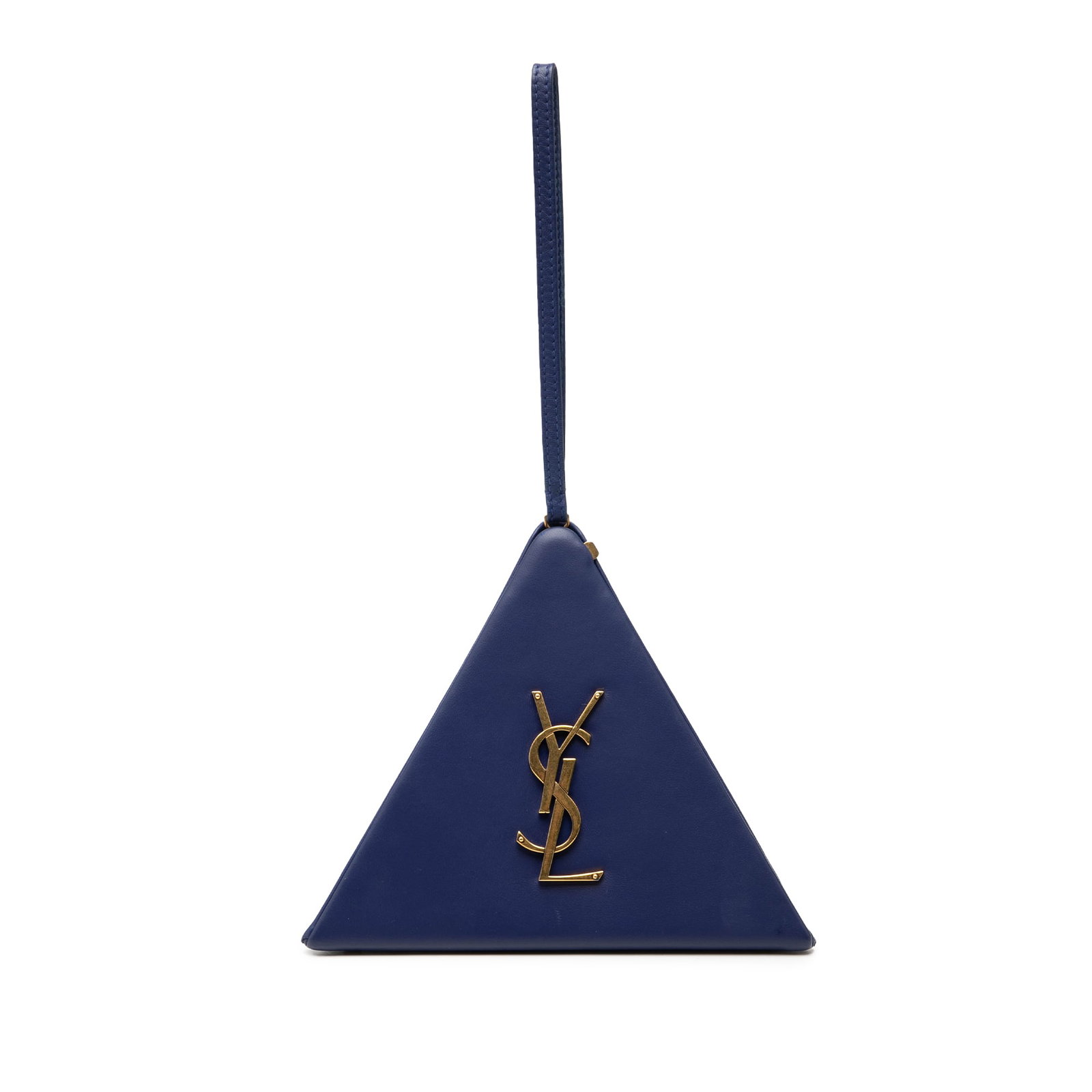 Small Pyramid Box Bag in Blue Leather by Saint Laurent (1 of 7)