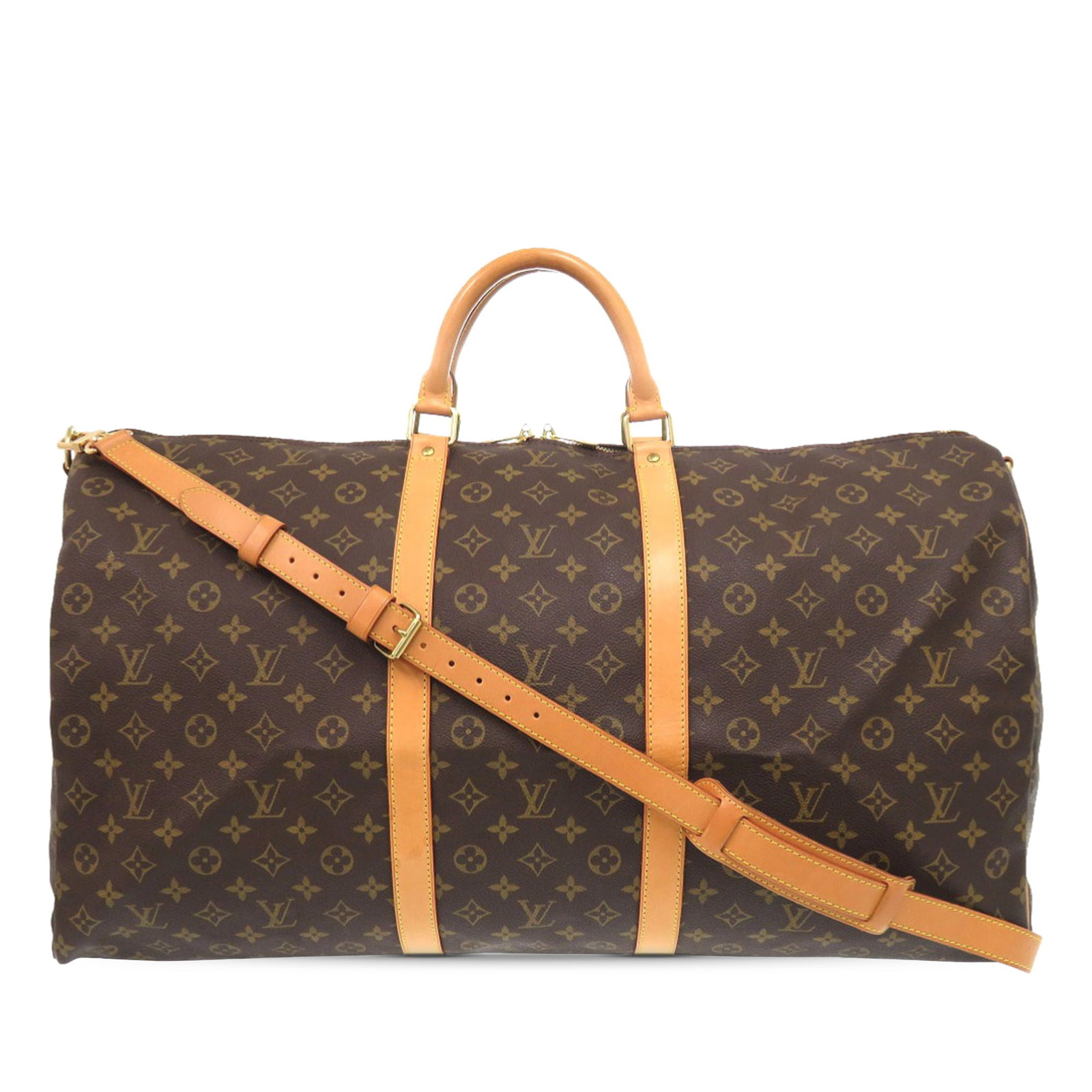Louis Vuitton Keepall 60 Monogram Canvas Travel Bag: Louis Vuitton Keepall 60 Monogram Canvas Travel Bag The Louis Vuitton Monogram Keepall Bandouliere 60 is crafted with the signature monogram canvas, complemented by rolled vachetta leather handles and