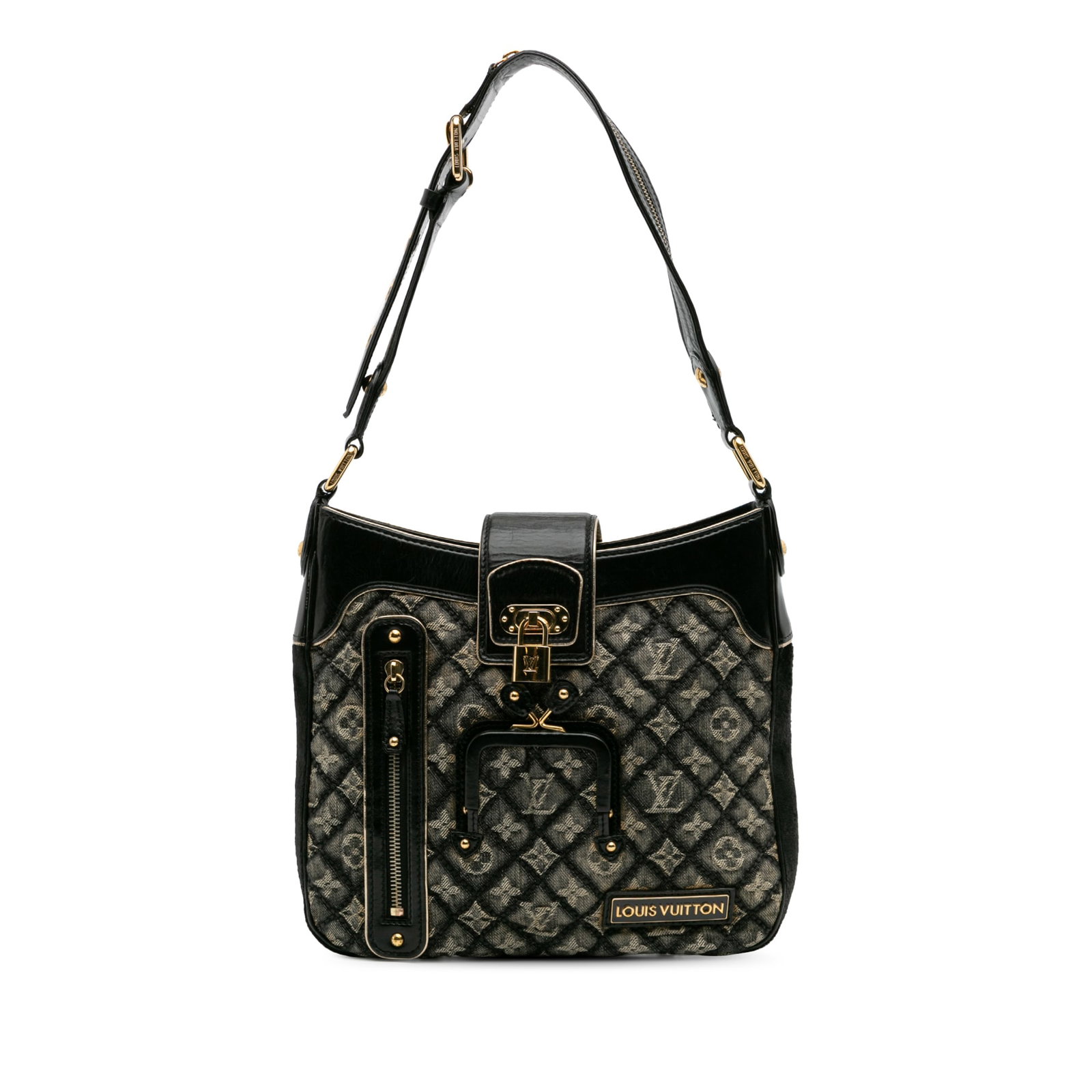 Louis Vuitton Quilted Monogram Denim Musette Gray Fabric Bag (1 of 11)