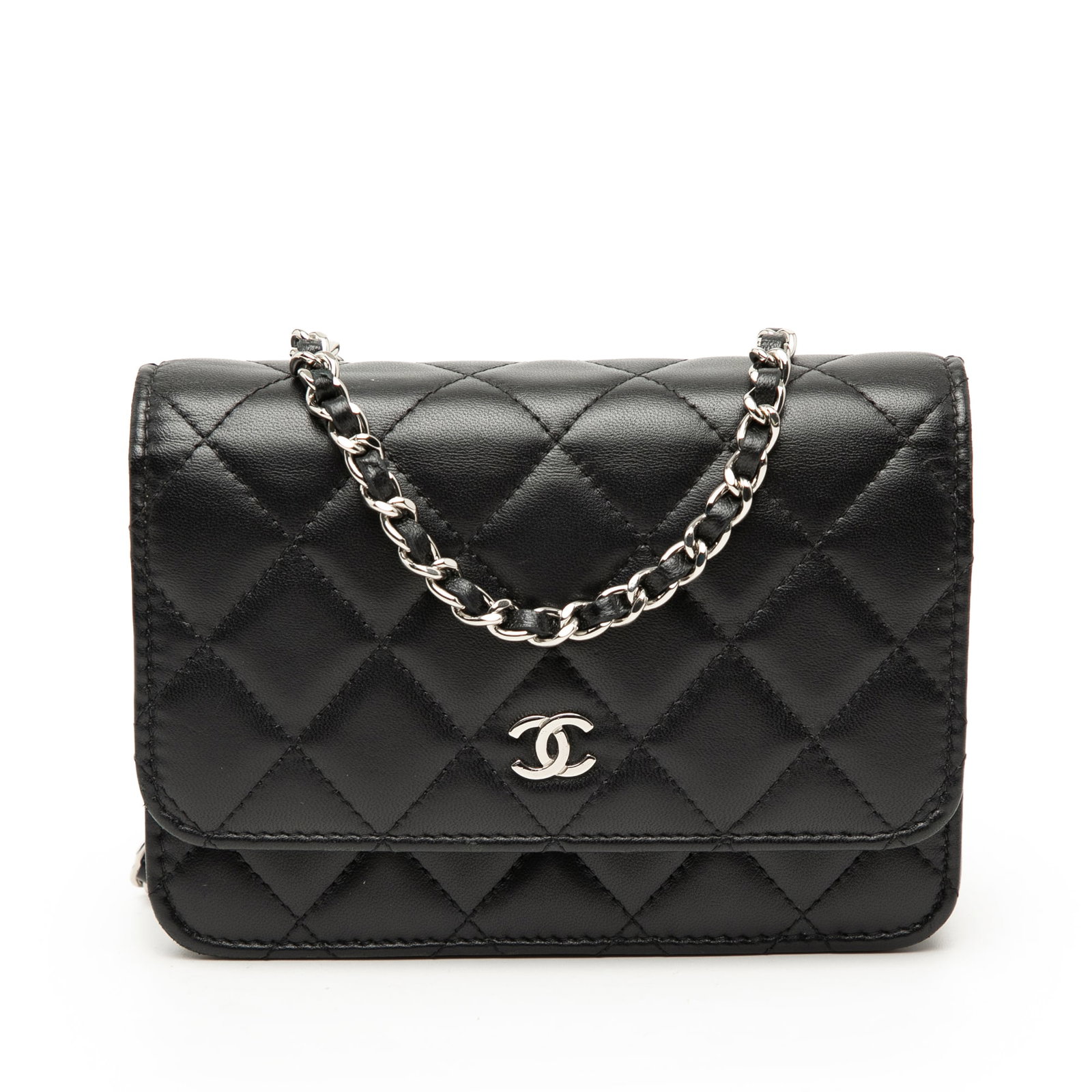 Chanel Mini CC lambskin chain wallet black (1 of 8)