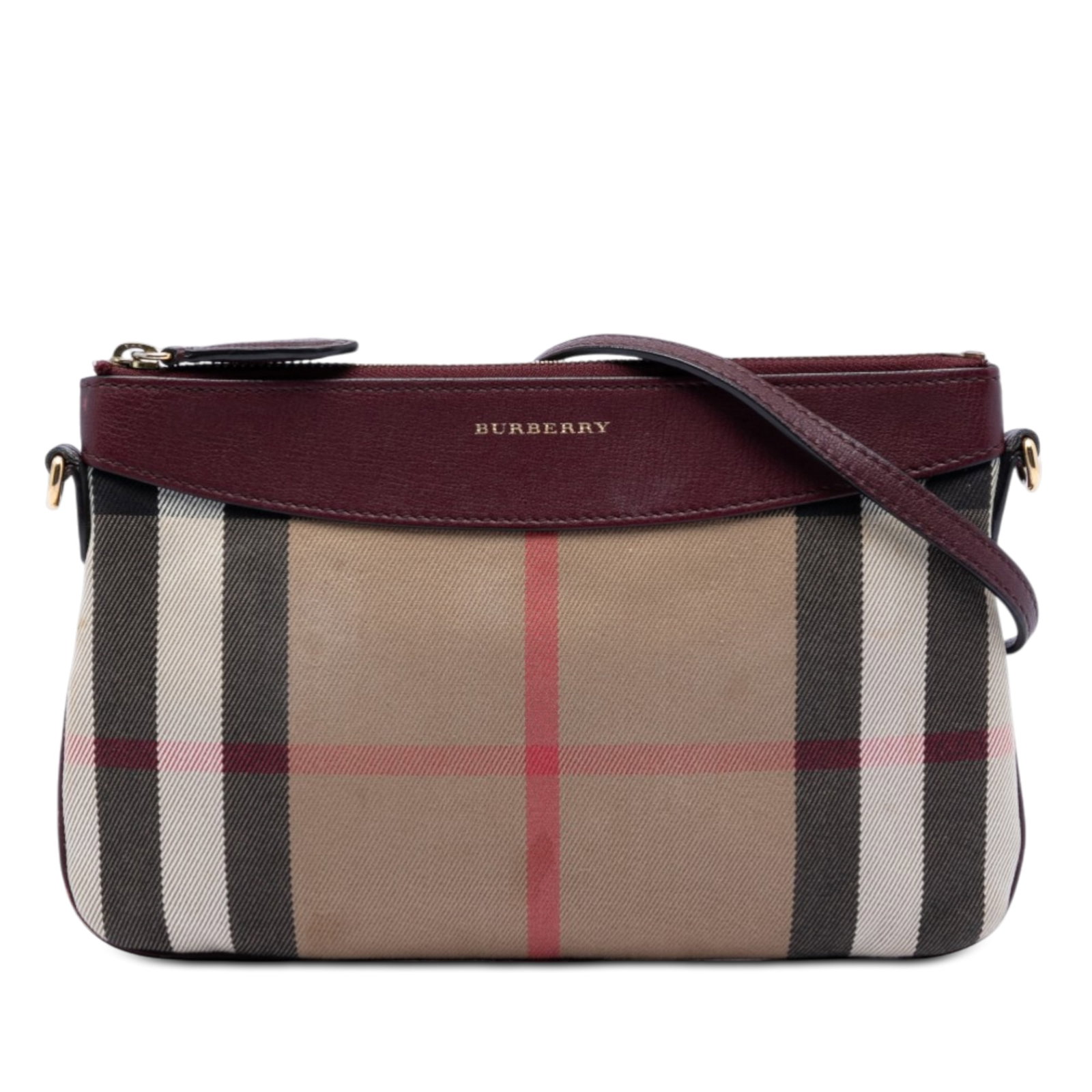 Burberry Peyton crossbody bag Mega Check canvas leather trim (1 of 7)