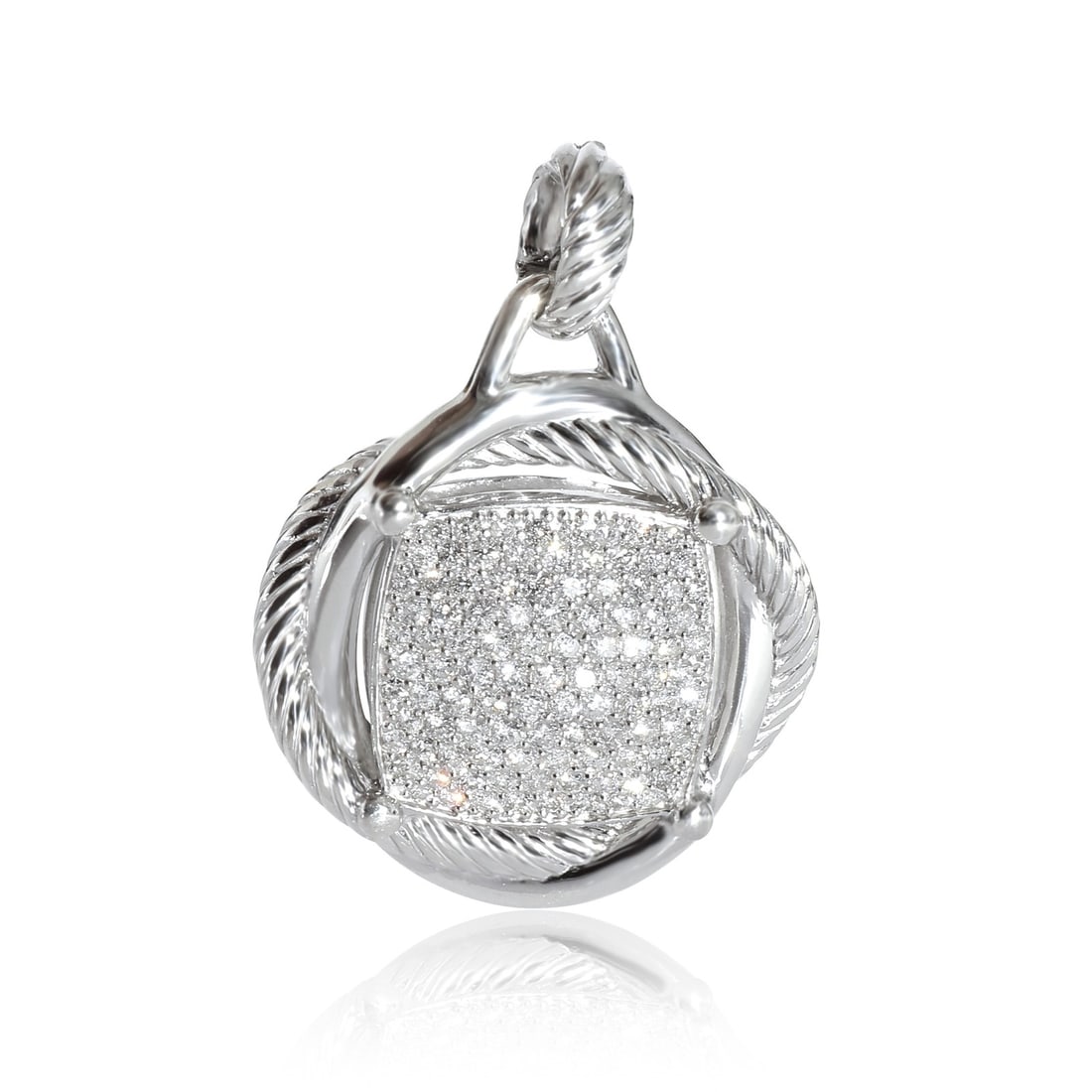 David Yurman Large Infinity Sterling Silver Diamond Pendant (1 of 2)