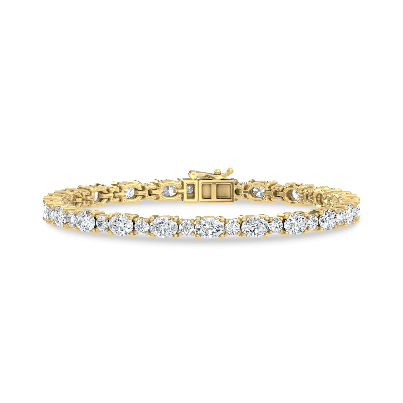 14K Yellow Gold Lab Grown Diamond 8 1/2 Ct.Tw. Oavl and Round Fancy Bracelet (1 of 2)