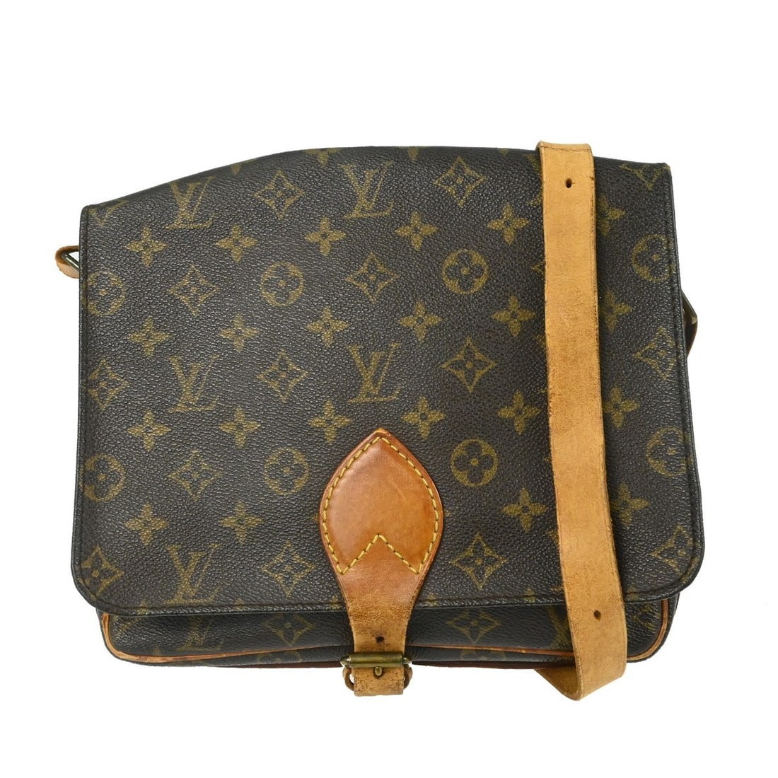 Louis Vuitton Cartouchiere GM Monogram crossbody flap bag: Louis Vuitton Cartouchiere GM Monogram crossbody flap bag This is a vintage Louis Vuitton Cartouchiere GM shoulder bag featuring the iconic Monogram canvas with leather trim. The bag has a medium size