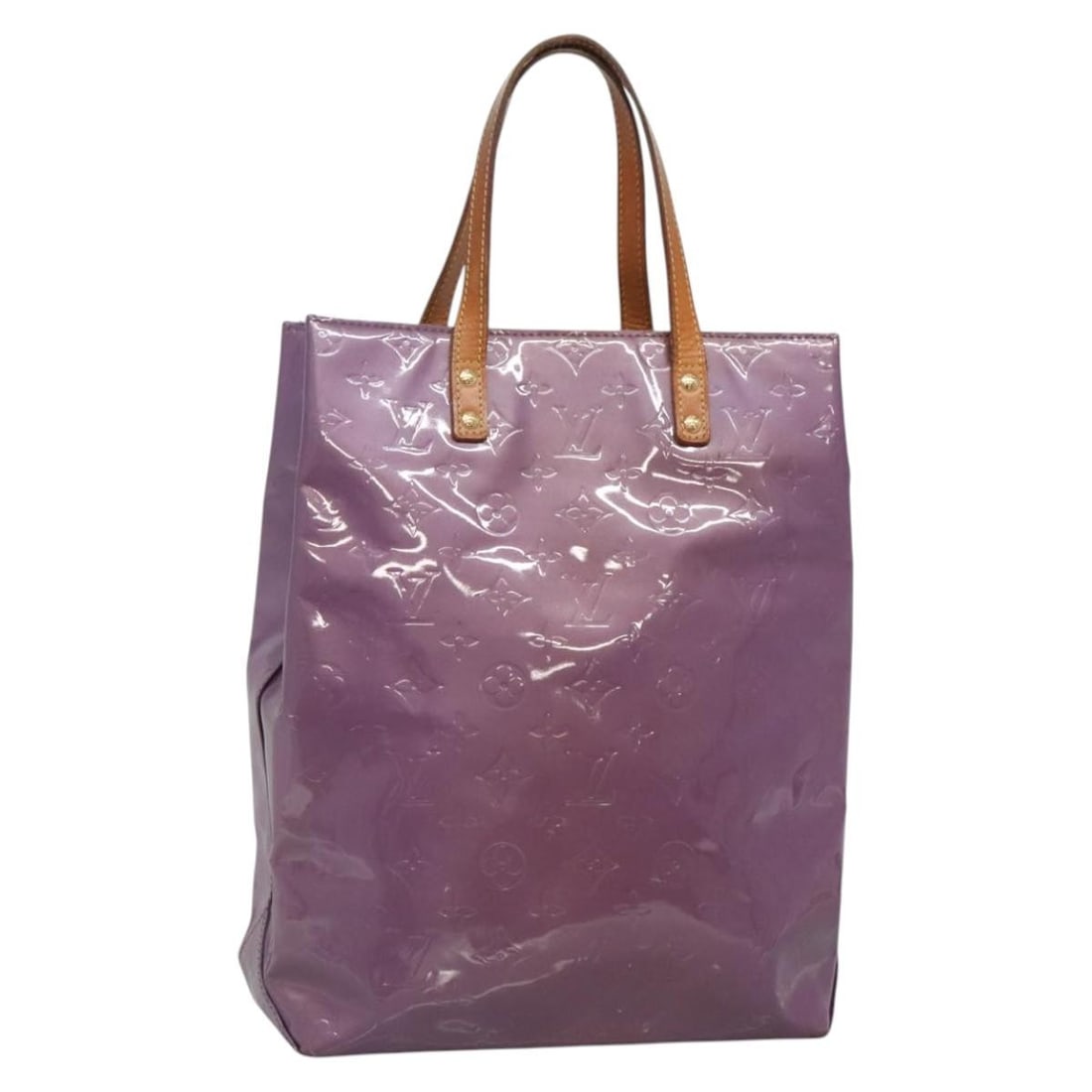 LOUIS VUITTON Monogram Vernis Reade MM Hand Bag Viole Patent Leather M91087 (1 of 18)