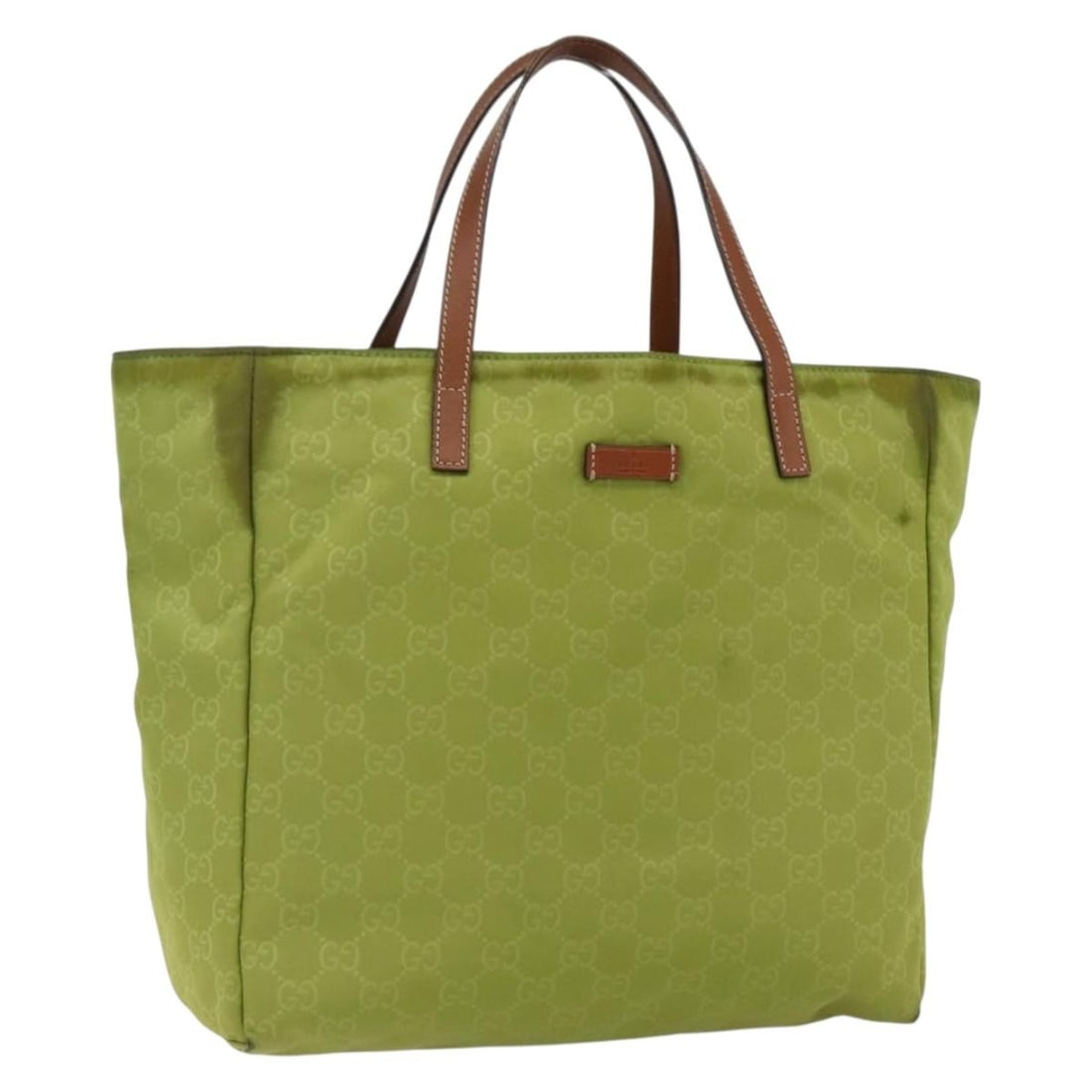 Gucci 282439 Lime Green Nylon Tote Bag (1 of 18)