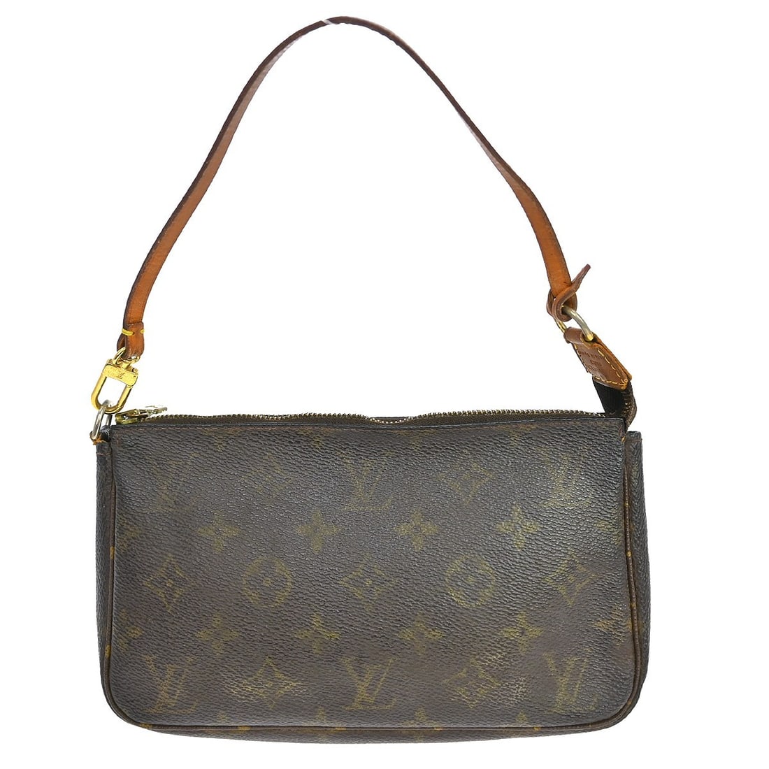 Louis Vuitton Monogram Pochette Accessoires Brown Canvas Pouch: Louis Vuitton Monogram Pochette Accessoires Brown Canvas Pouch This is a vintage Louis Vuitton Pochette Accessoires handbag, model M51980. Crafted from monogram canvas leather in brown, this small pou