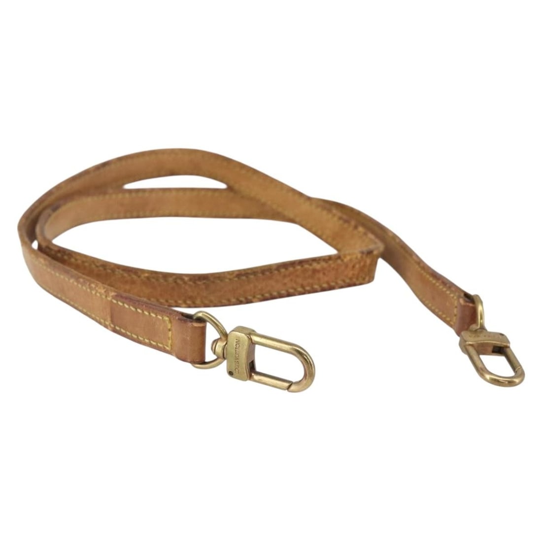 LOUIS VUITTON Beige Leather Shoulder Strap 36.2in Authentic (1 of 10)