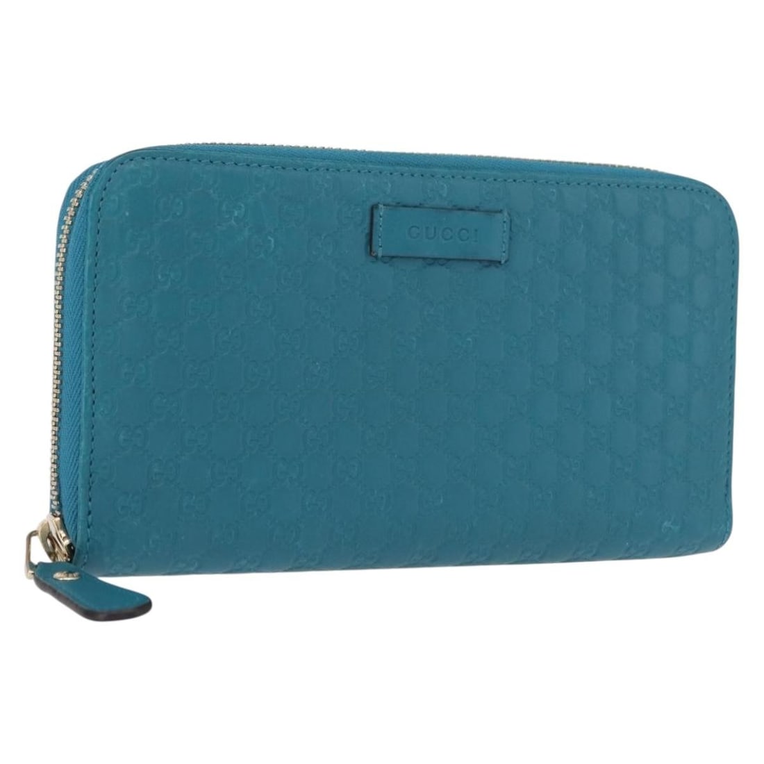 Gucci Micro GG Canvas Long Wallet Turquoise Blue Gold 449391 with Dust Bag (1 of 18)