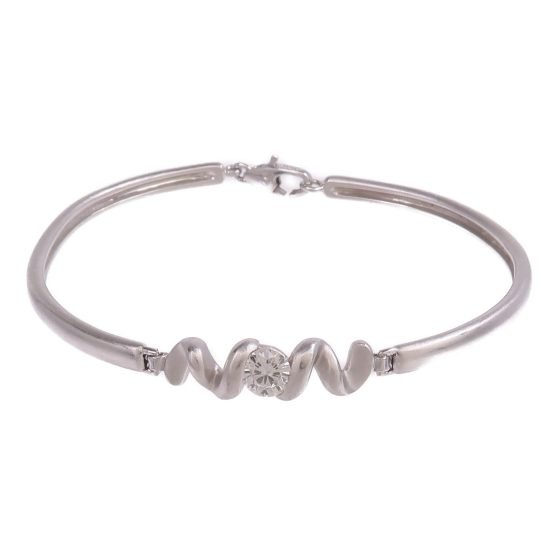 Diamond and Platinum PT850 Bracelet with Clear Stones (1 of 10)