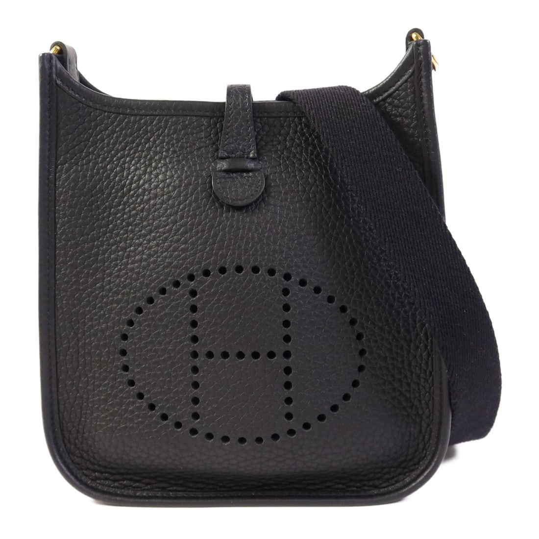 Hermes Evelyne TPM Black Clemence Leather Shoulder Bag GHW: Hermes Evelyne TPM Black Clemence Leather Shoulder Bag GHW This Hermes Evelyne TPM shoulder bag is crafted from black Clemence calfskin leather, offering a luxurious and timeless design. It features a