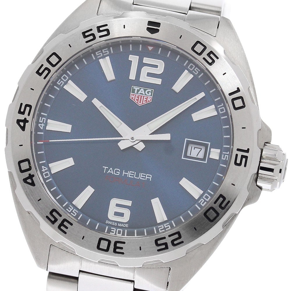TAG Heuer Formula 1 WAZ1118 blue dial quartz date watch: TAG Heuer Formula 1 WAZ1118 blue dial quartz date watch This TAG Heuer Formula 1 Date Quartz men's wristwatch features a blue dial and is crafted from stainless steel for both the case and bracelet. T