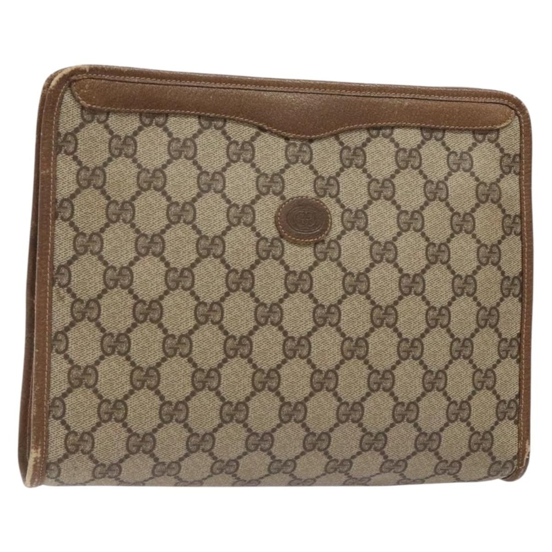 GUCCI GG Supreme Beige PVC Clutch Bag 97 01 038 Authentic Italy (1 of 18)