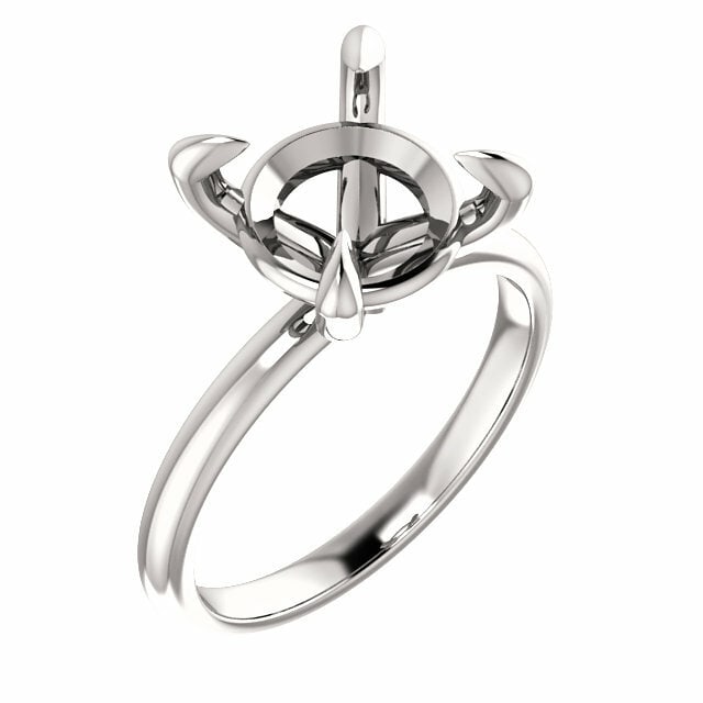 Rachel Koen 14K White Gold Solitaire Engagement Ring Mounting Size 6.5 (1 of 5)