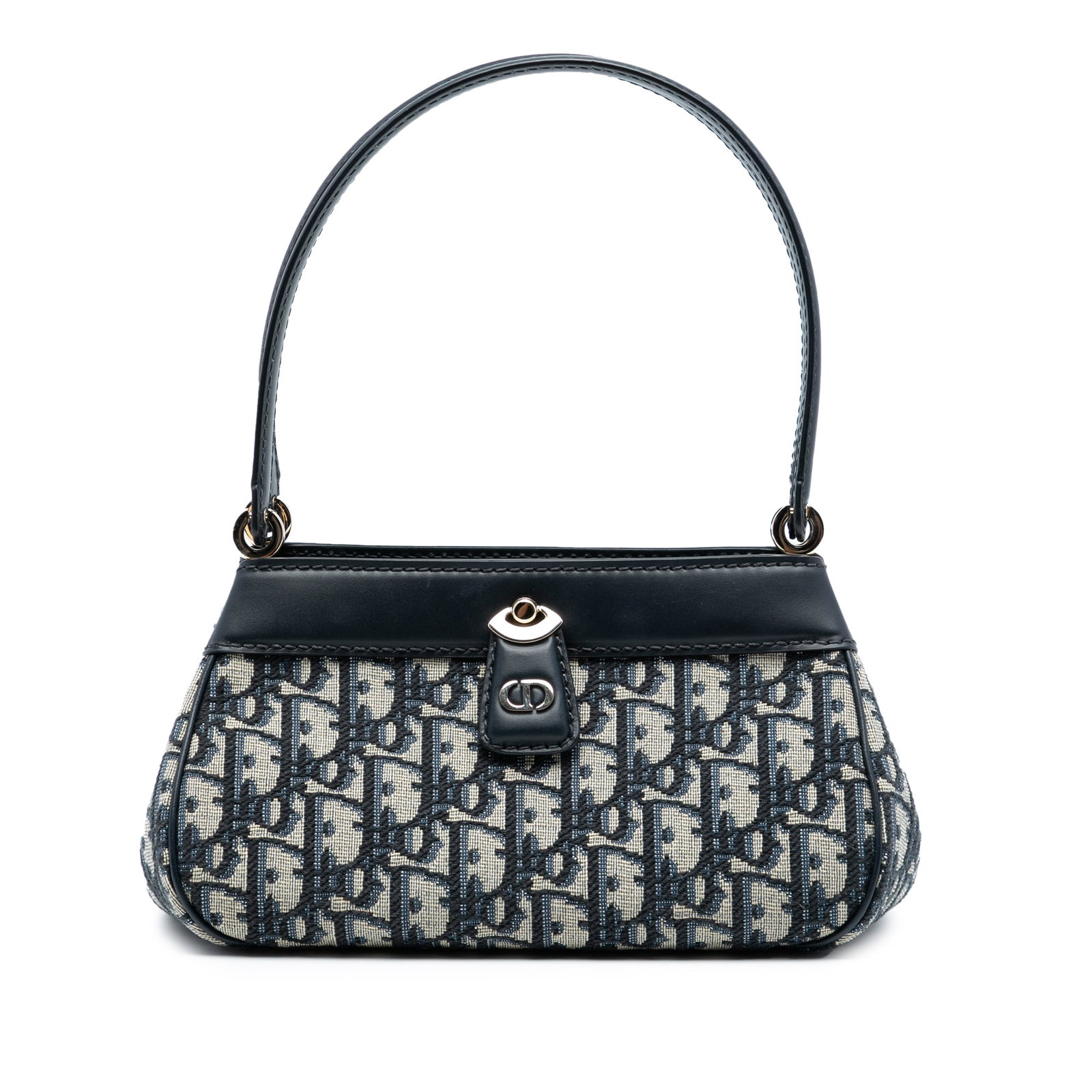 Dior Oblique Canvas Key Shoulder Bag Blue Fabric Italy (1 of 7)