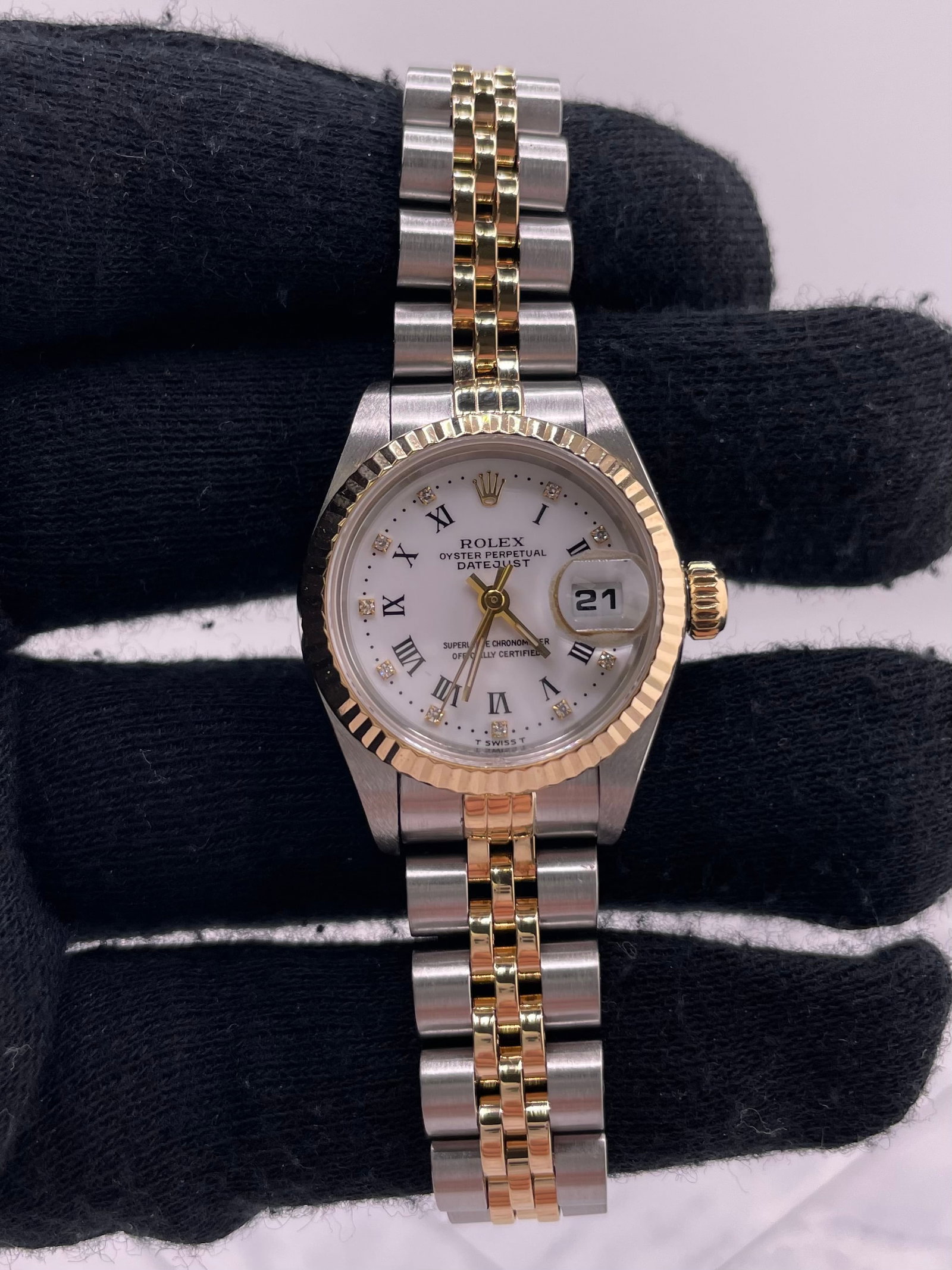 Rolex Datejust Lady 69173 White Roman Diamond Dial Jubilee Bracelet (1 of 5)