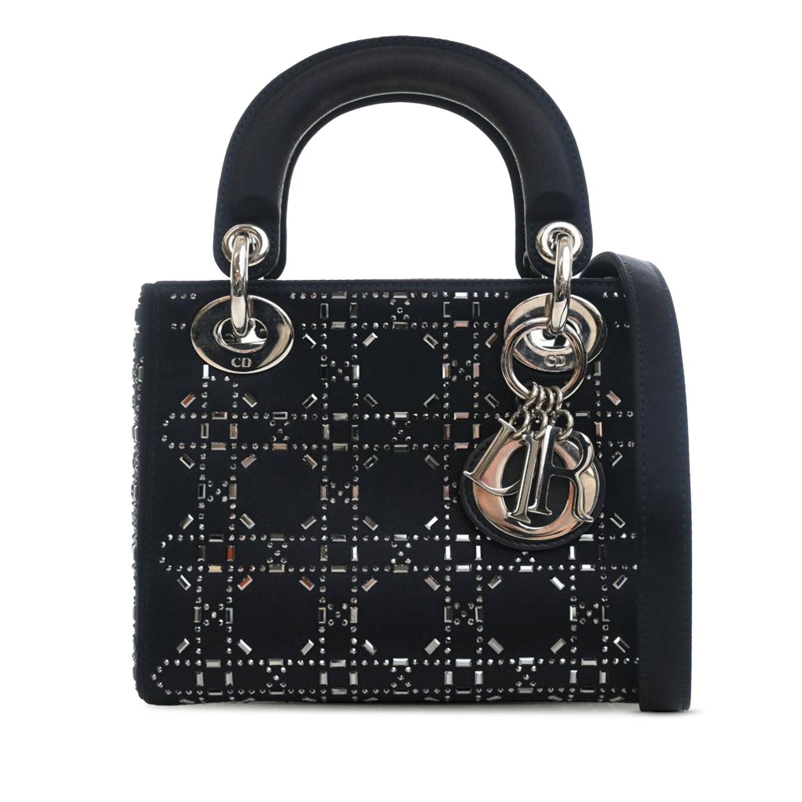 Dior Lady Mini Satin Cannage Crystal Bag Blue (1 of 13)